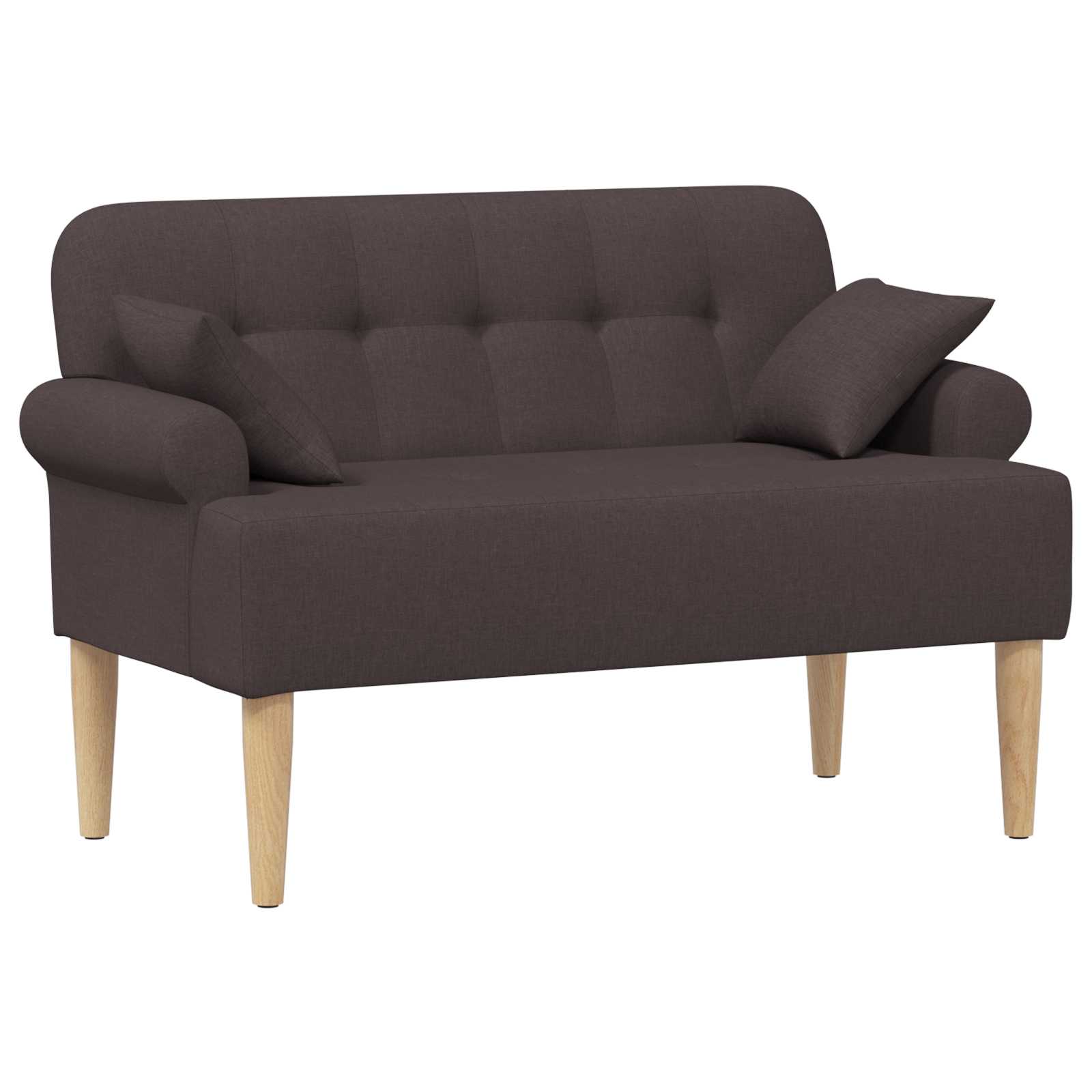Zweisitzer Mit Knopfheftung Dunkelbraun 120 X 65 X 79 Cm Stoff