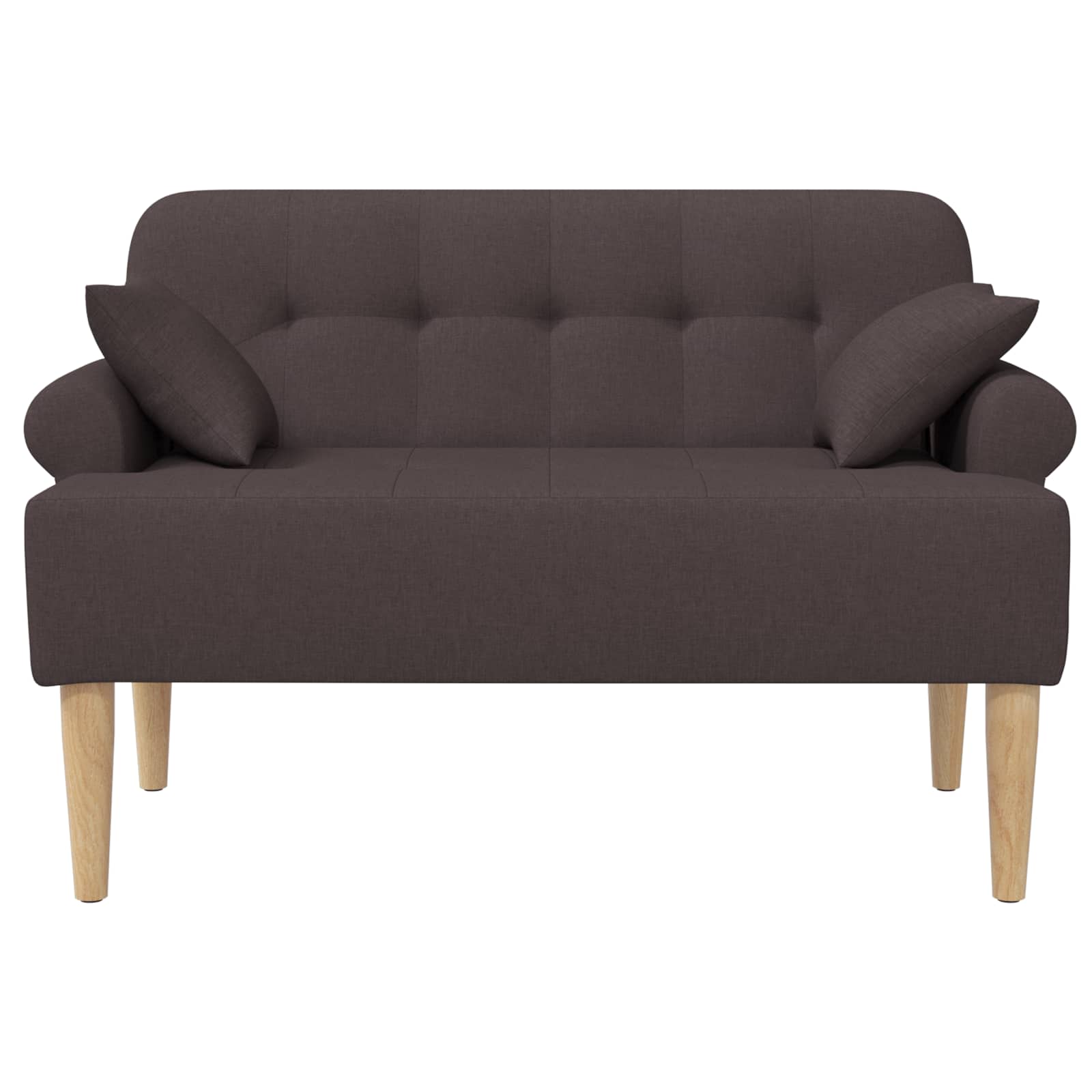 Zweisitzer Mit Knopfheftung Dunkelbraun 120 X 65 X 79 Cm Stoff