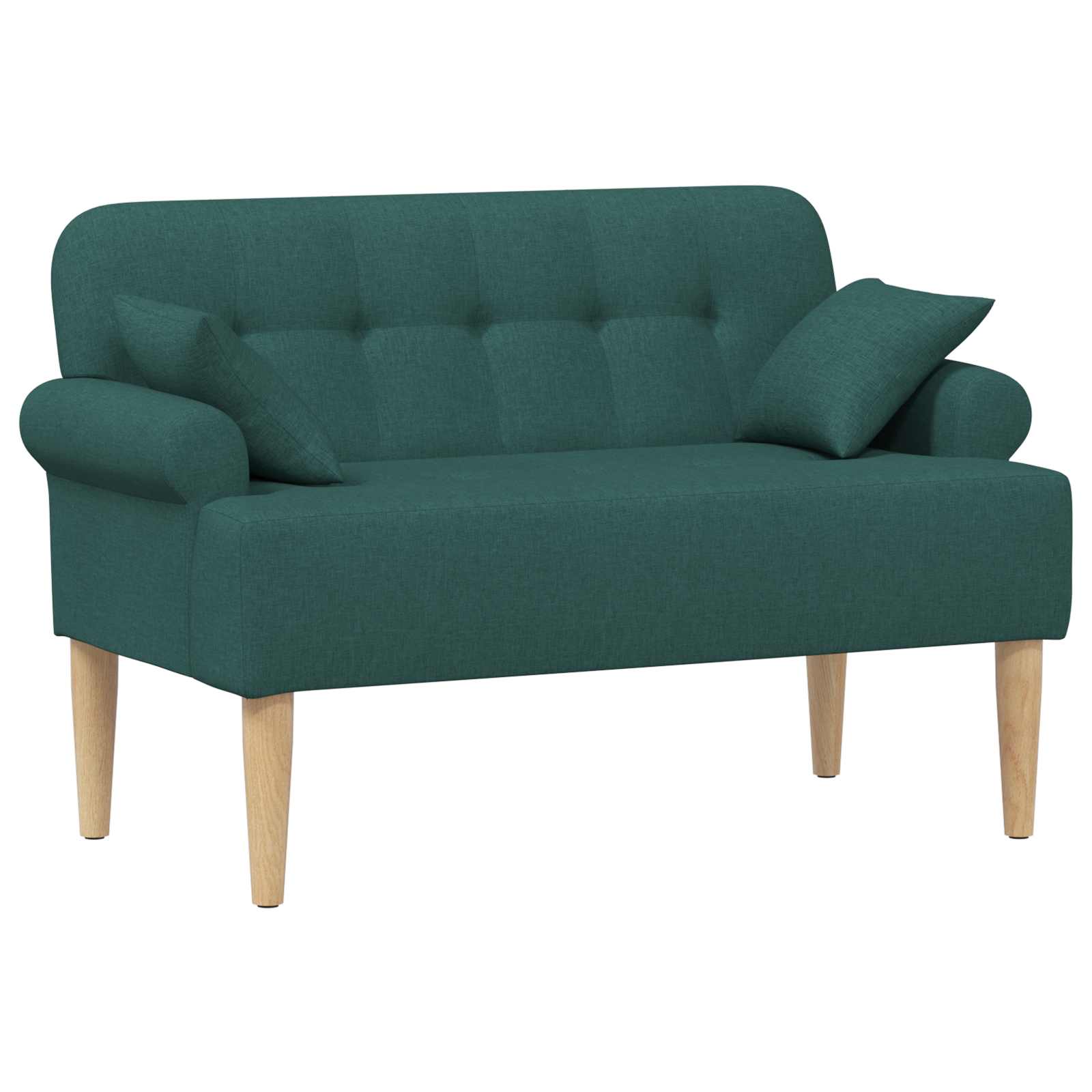 Zweisitzer Mit Knopfheftung Dunkelgrün 120 X 65 X 79 Cm Stoff