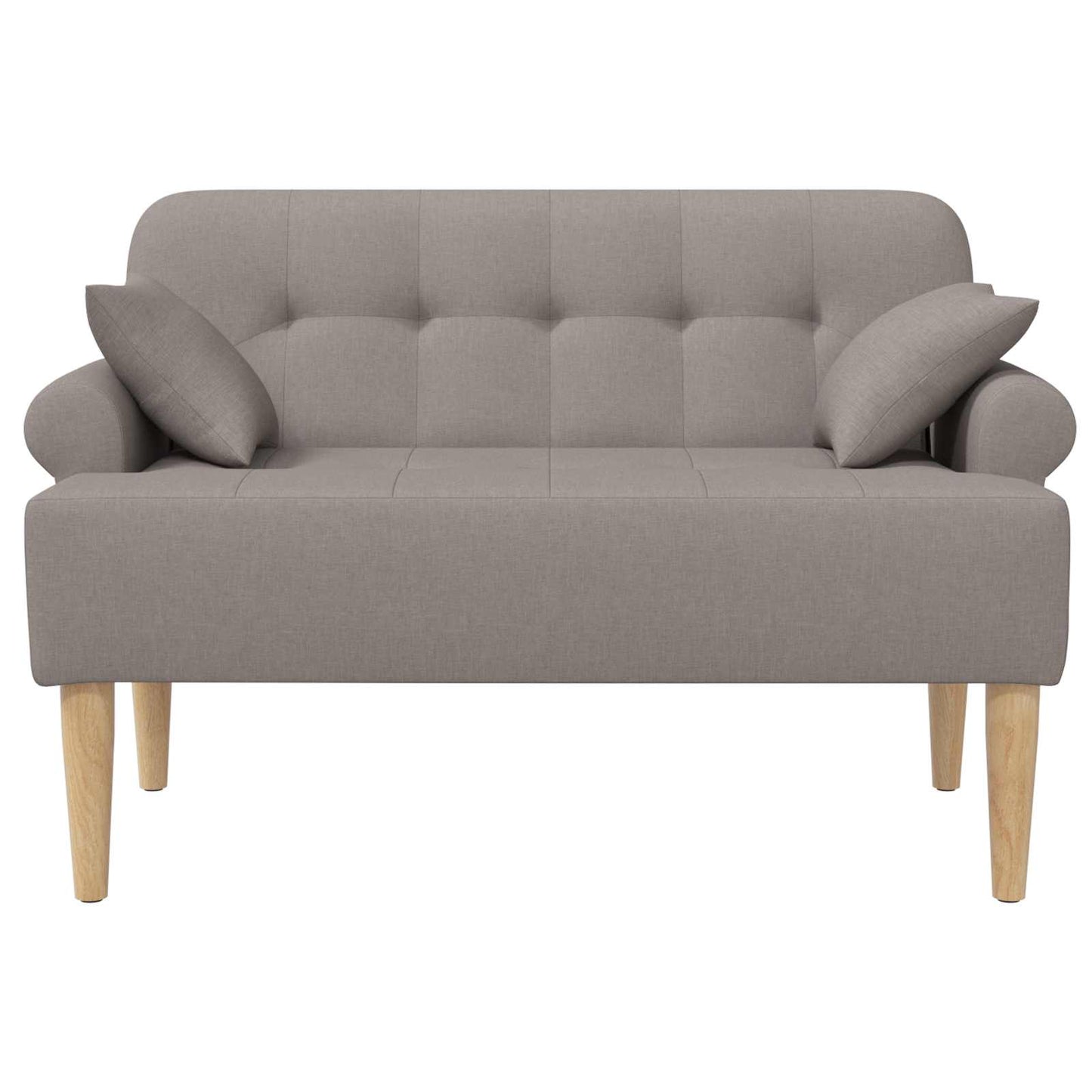 Zweisitzer Mit Knopfheftung Taupe 120 X 65 X 79 Cm Stoff
