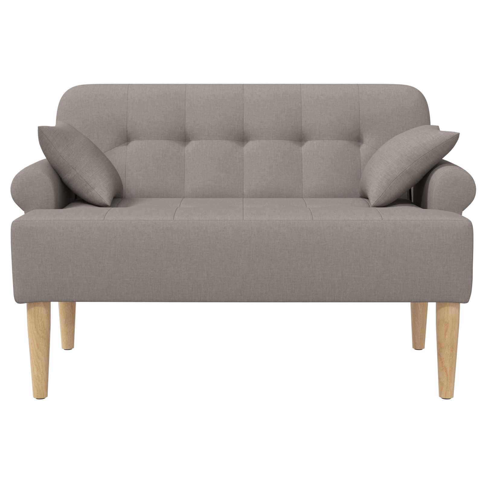 Zweisitzer Mit Knopfheftung Taupe 120 X 65 X 79 Cm Stoff