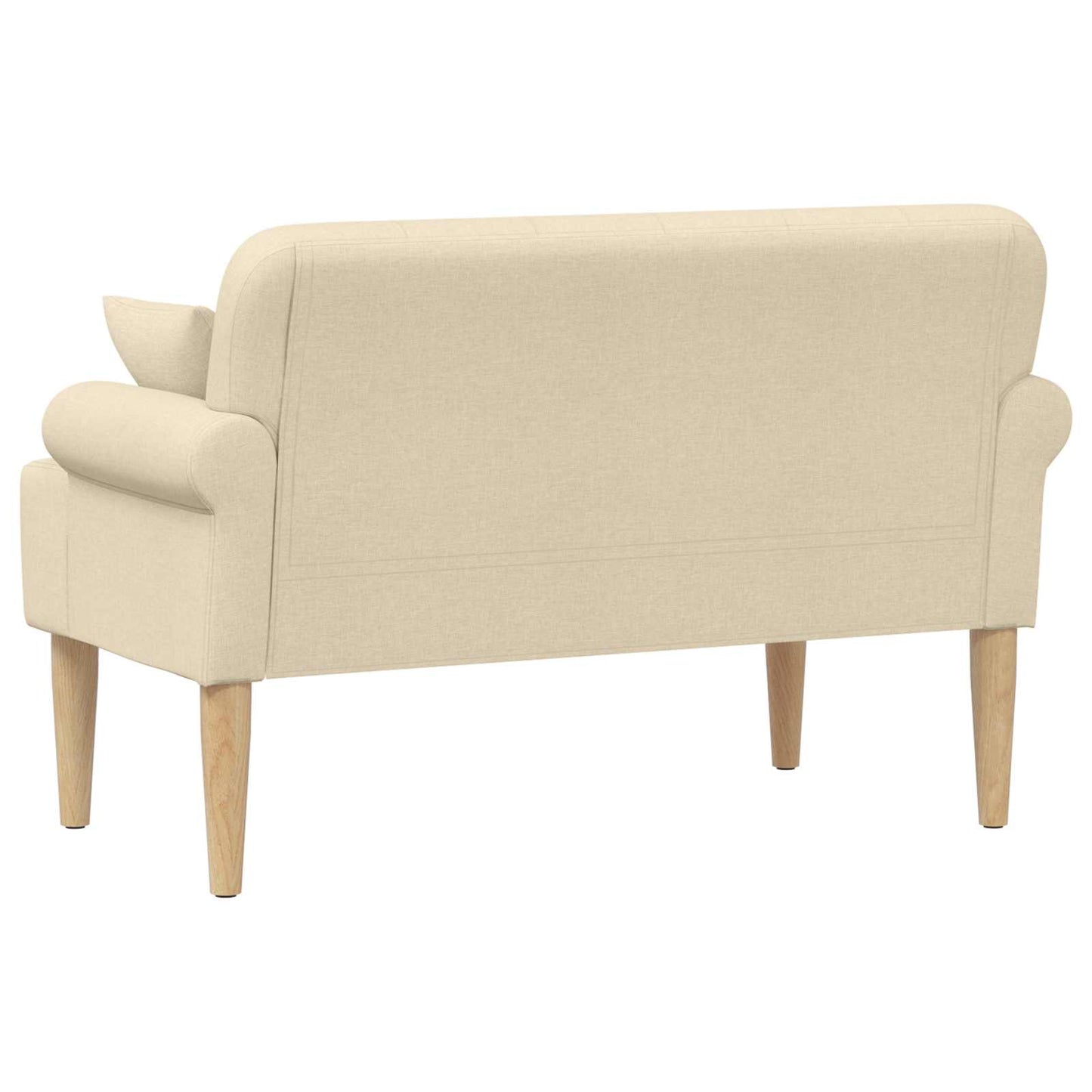 Zweisitzer Mit Knopfheftung Creme 120 X 65 X 79 Cm Stoff