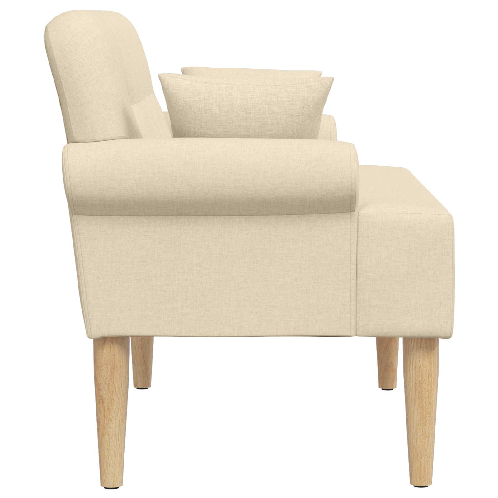 Zweisitzer Mit Knopfheftung Creme 120 X 65 X 79 Cm Stoff