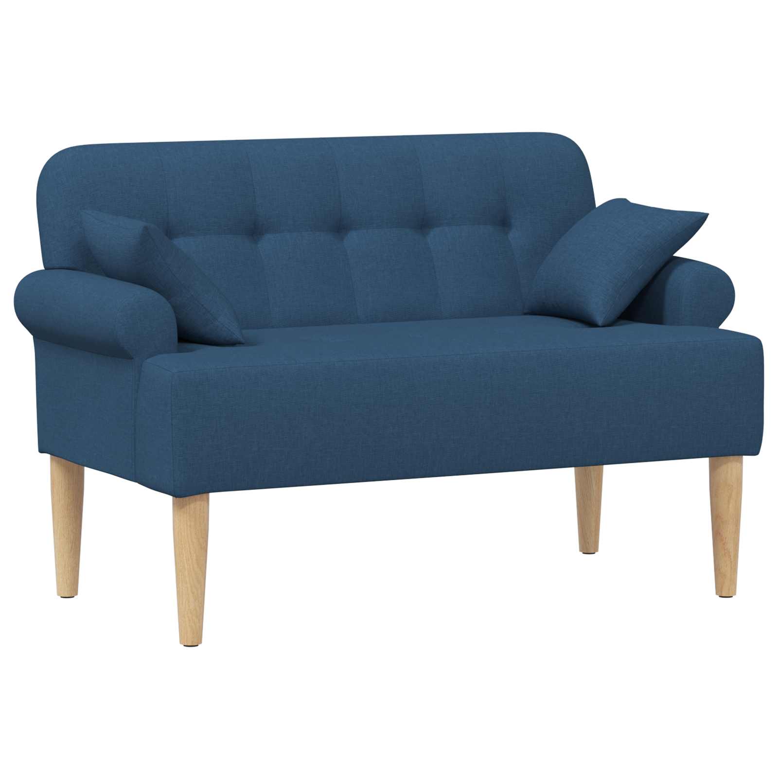 Zweisitzer Mit Knopfheftung Blau 120 X 65 X 79 Cm Stoff