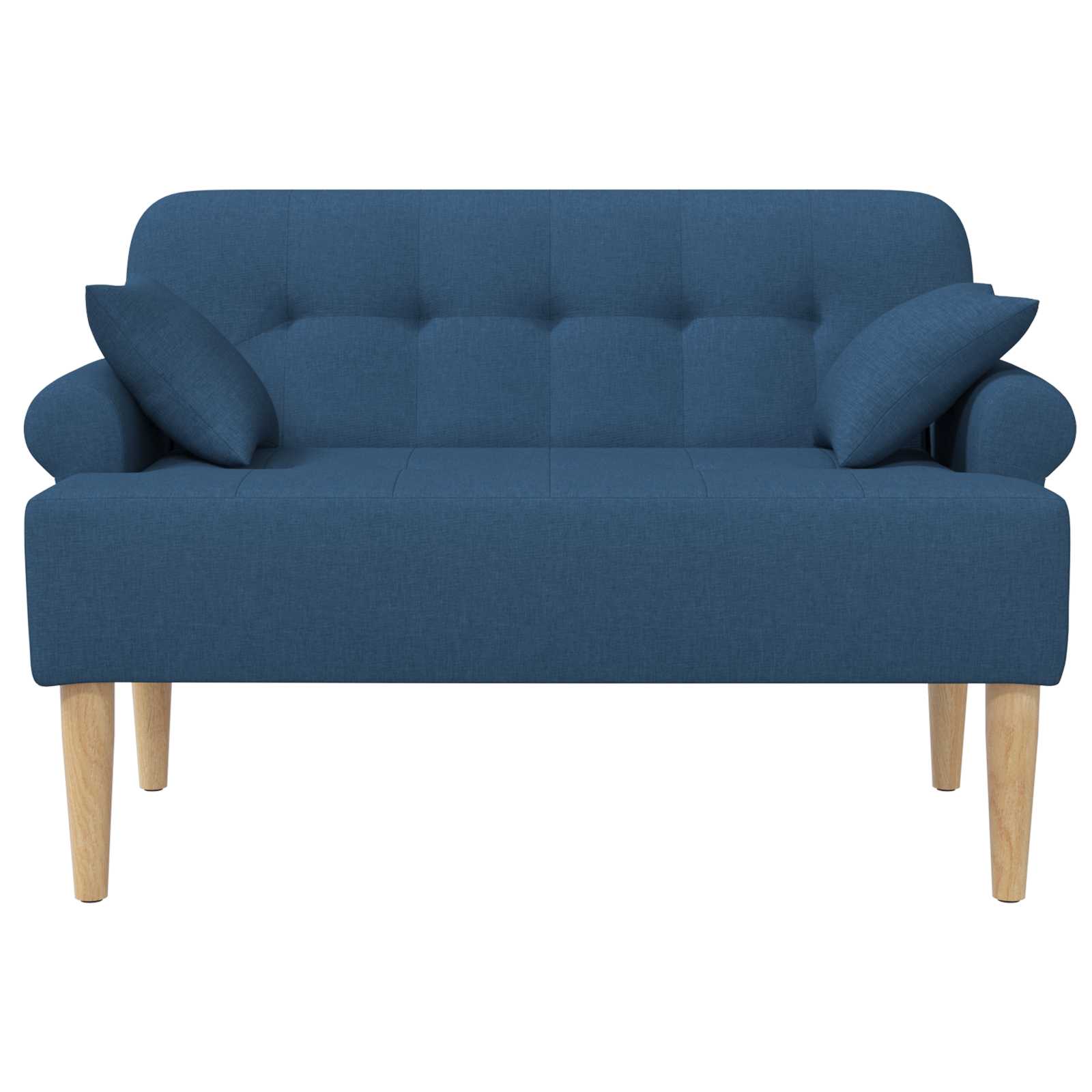 Zweisitzer Mit Knopfheftung Blau 120 X 65 X 79 Cm Stoff