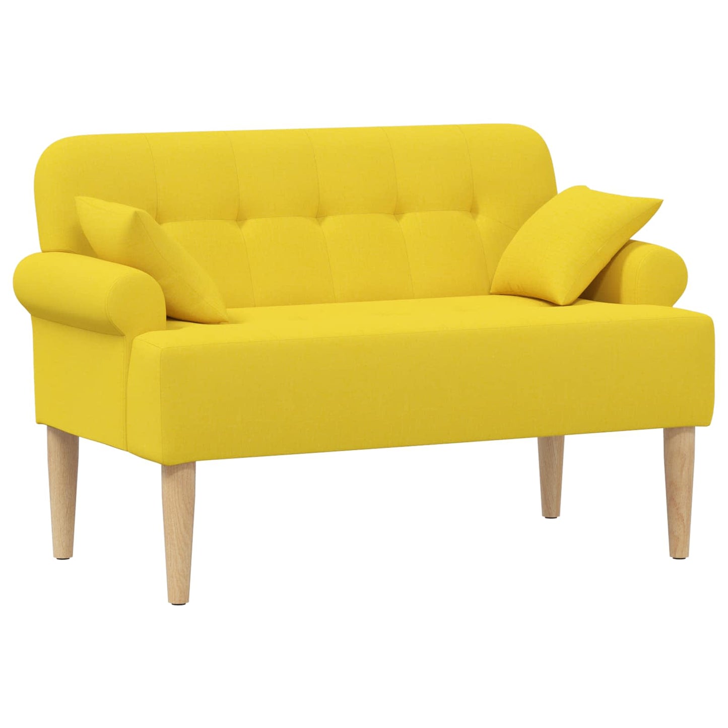 Zweisitzer Mit Knopfheftung Helles Gelb 120 X 65 X 79 Cm Stoff