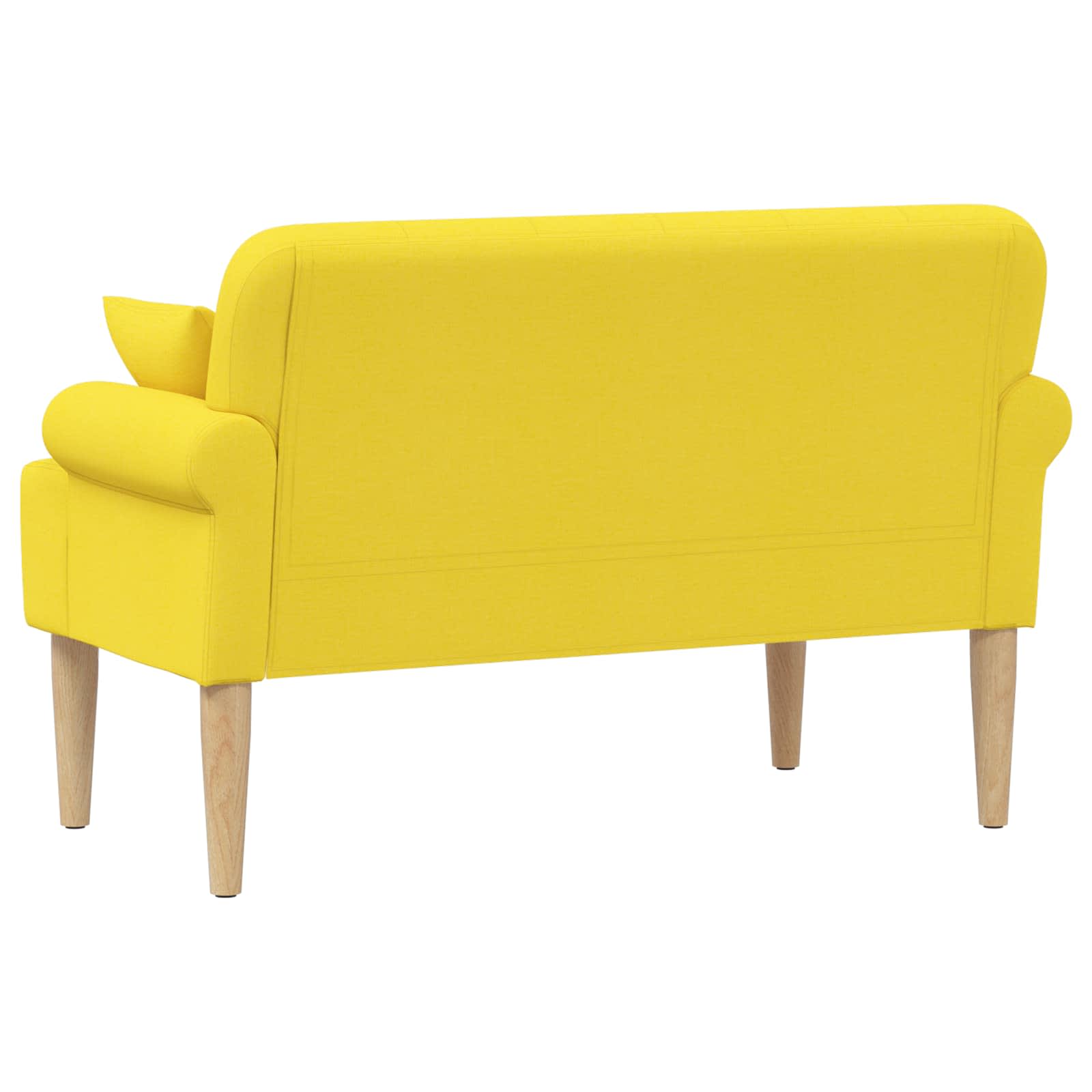 Zweisitzer Mit Knopfheftung Helles Gelb 120 X 65 X 79 Cm Stoff