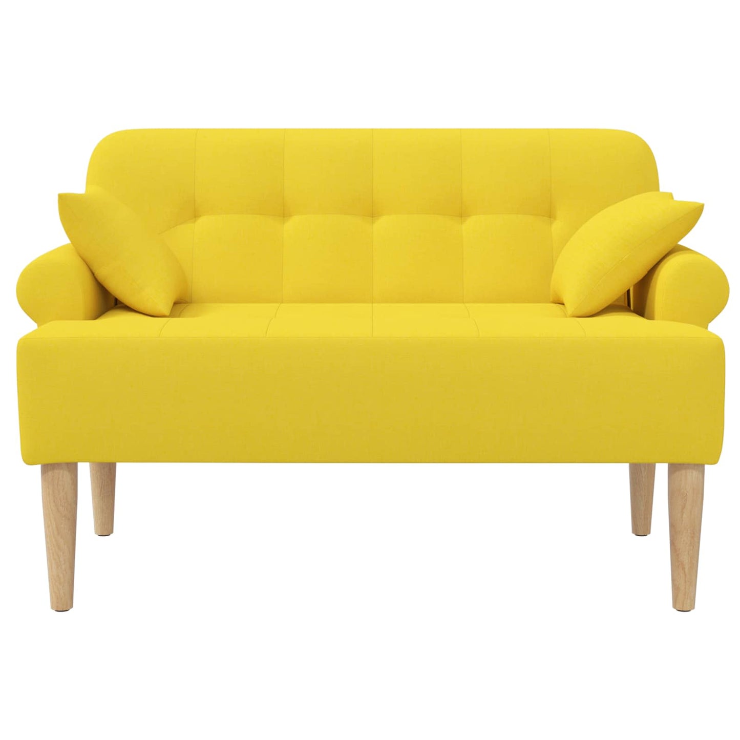Zweisitzer Mit Knopfheftung Helles Gelb 120 X 65 X 79 Cm Stoff