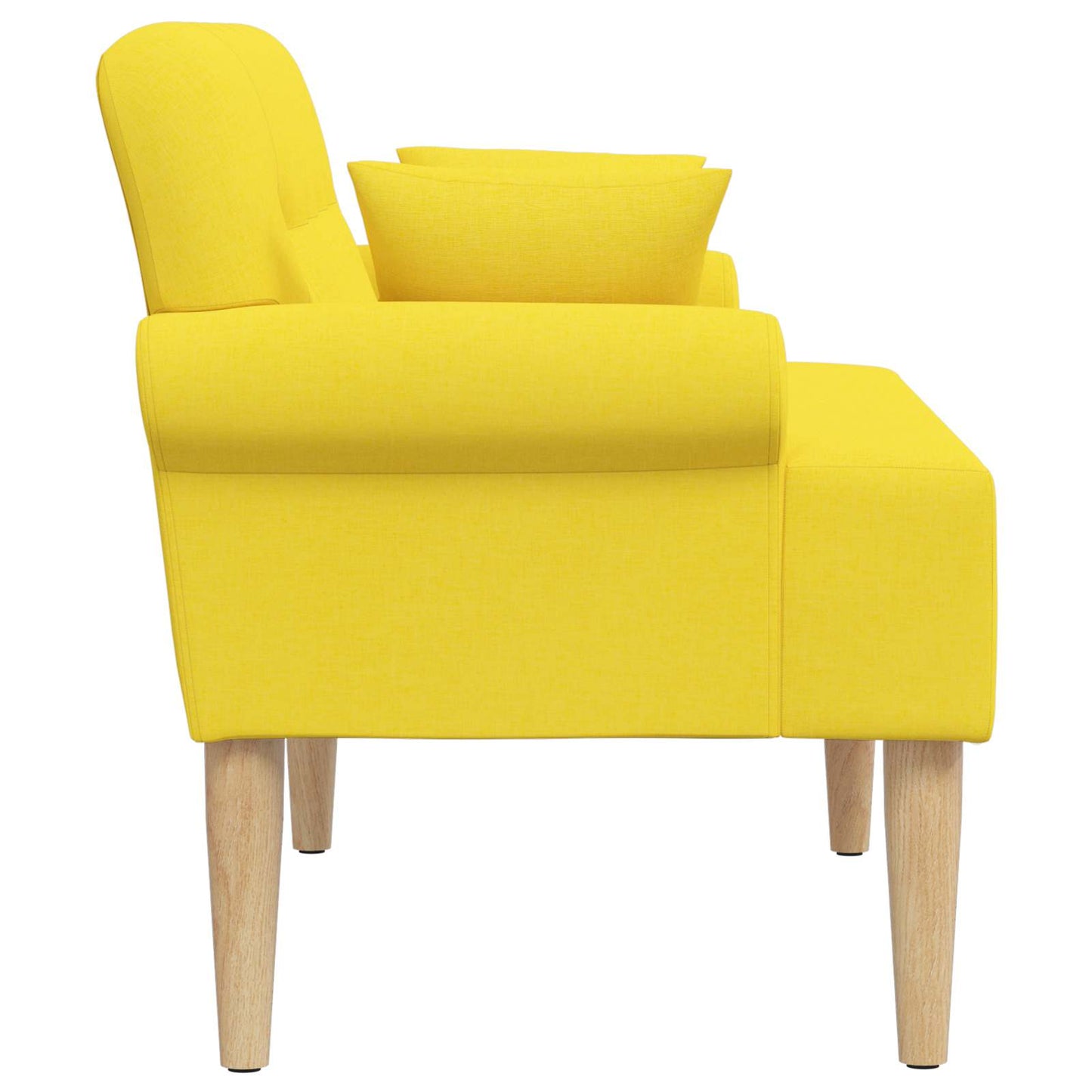 Zweisitzer Mit Knopfheftung Helles Gelb 120 X 65 X 79 Cm Stoff