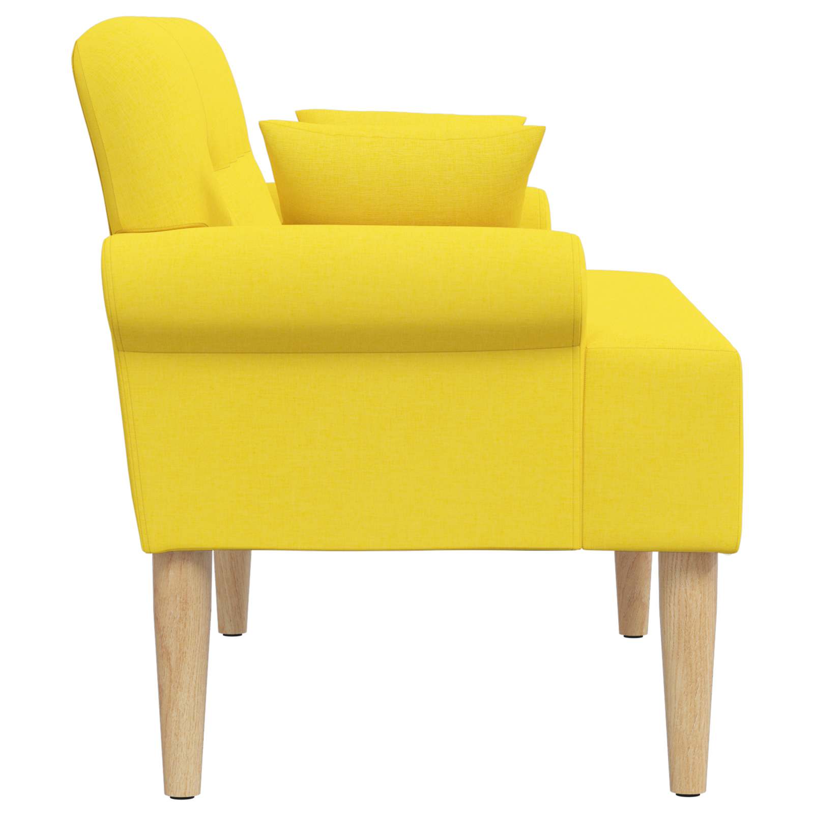 Zweisitzer Mit Knopfheftung Helles Gelb 120 X 65 X 79 Cm Stoff