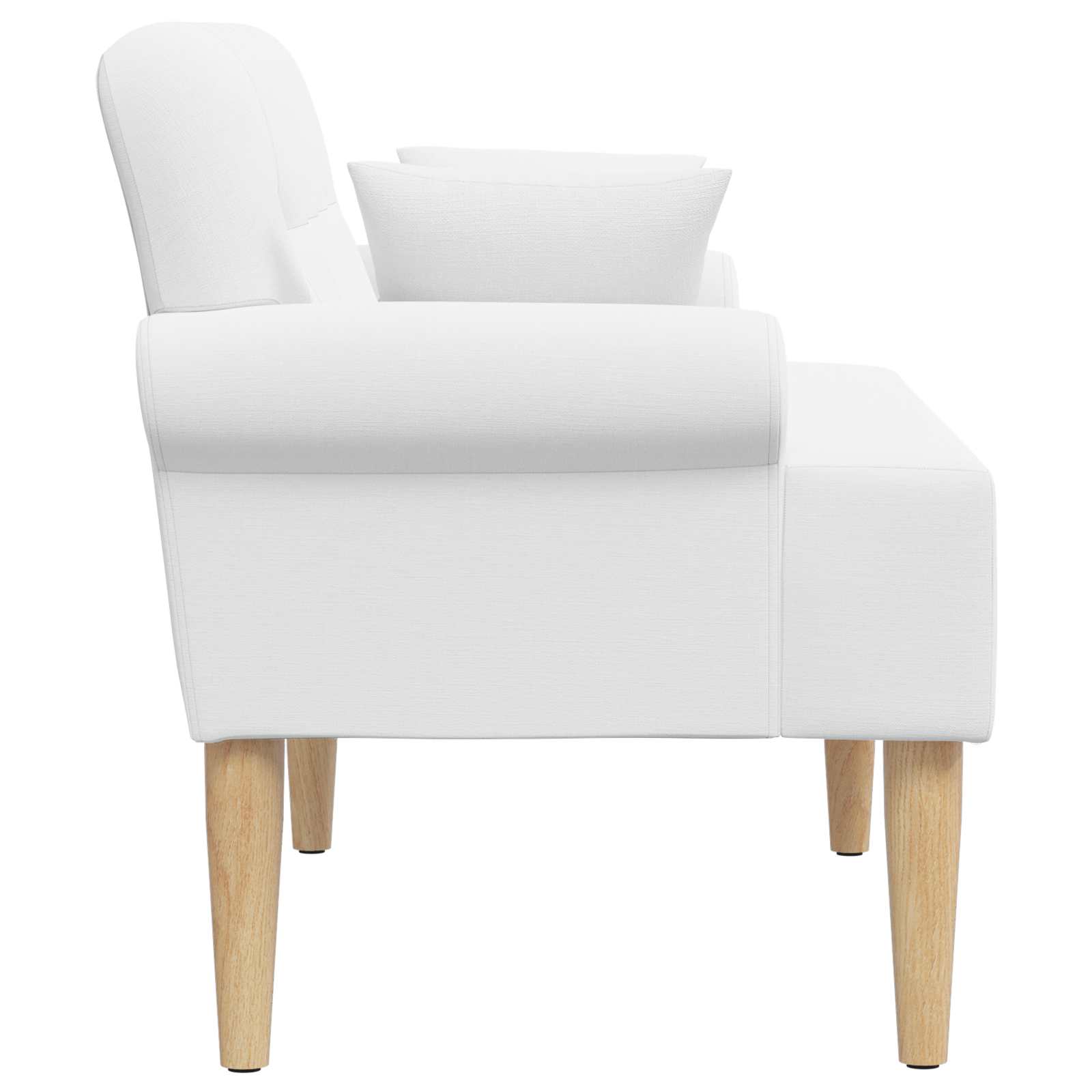 Zweisitzer Mit Knopfheftung Weiß 120 X 65 X 79 Cm Stoff
