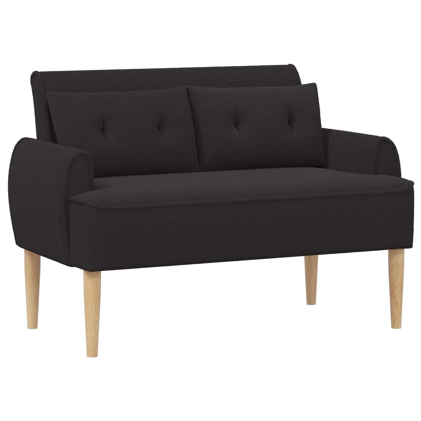 Zweisitzer Mit Knopfheftung Schwarz 117 X 67 X 77 Cm Bouclé