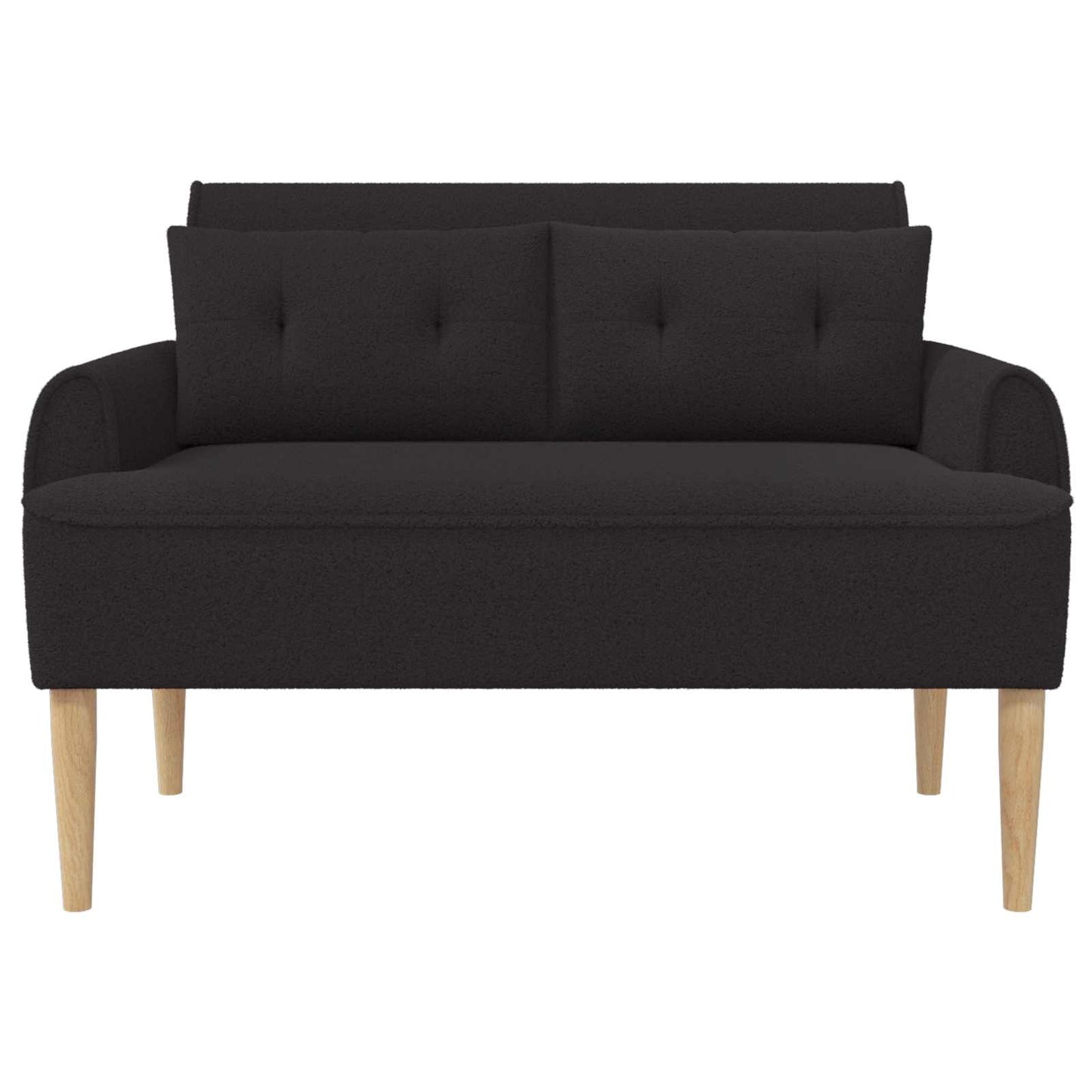 Zweisitzer Mit Knopfheftung Schwarz 117 X 67 X 77 Cm Bouclé