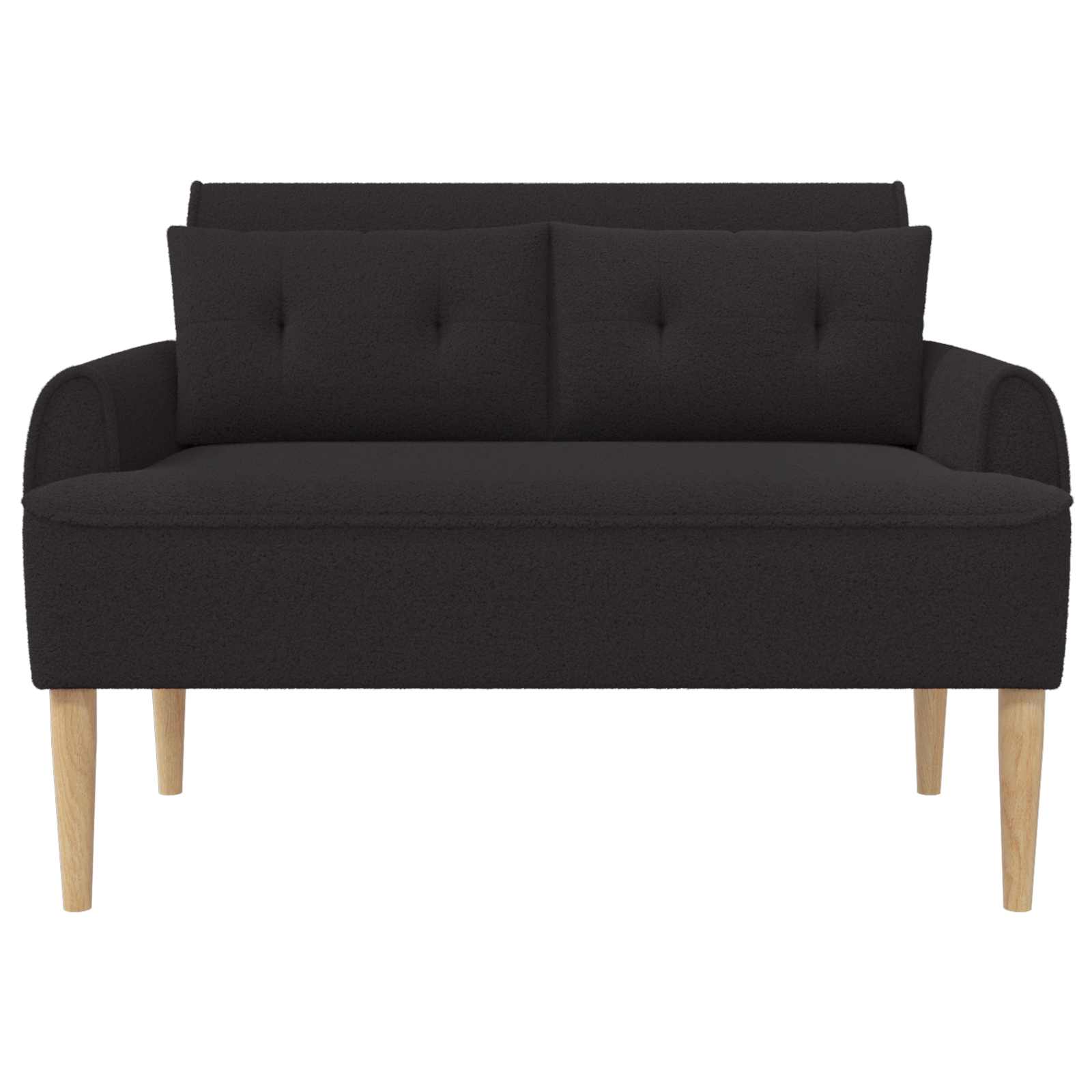 Zweisitzer Mit Knopfheftung Schwarz 117 X 67 X 77 Cm Bouclé