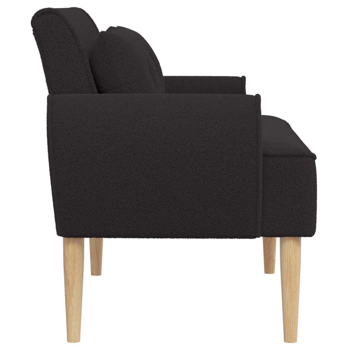 Zweisitzer Mit Knopfheftung Schwarz 117 X 67 X 77 Cm Bouclé