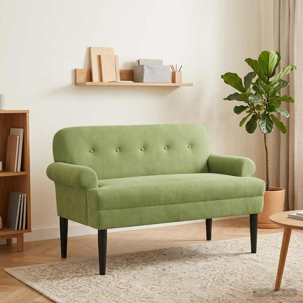 Zweisitzer Mit Knopfheftung Hellgrün 120 X 66 X 78 Cm Samt (V)