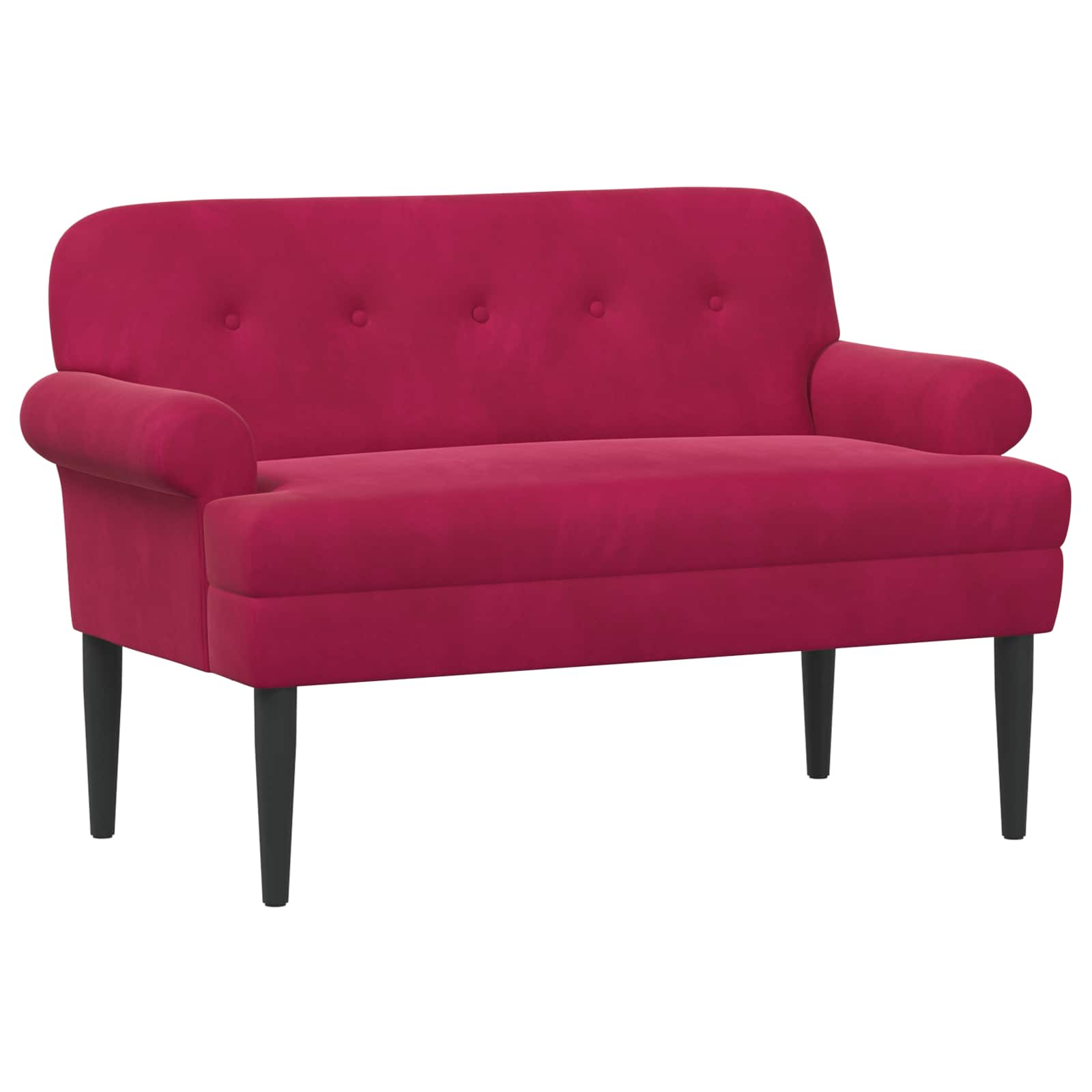 Zweisitzer Mit Knopfheftung Weinrot 120 X 66 X 78 Cm Samt (V)