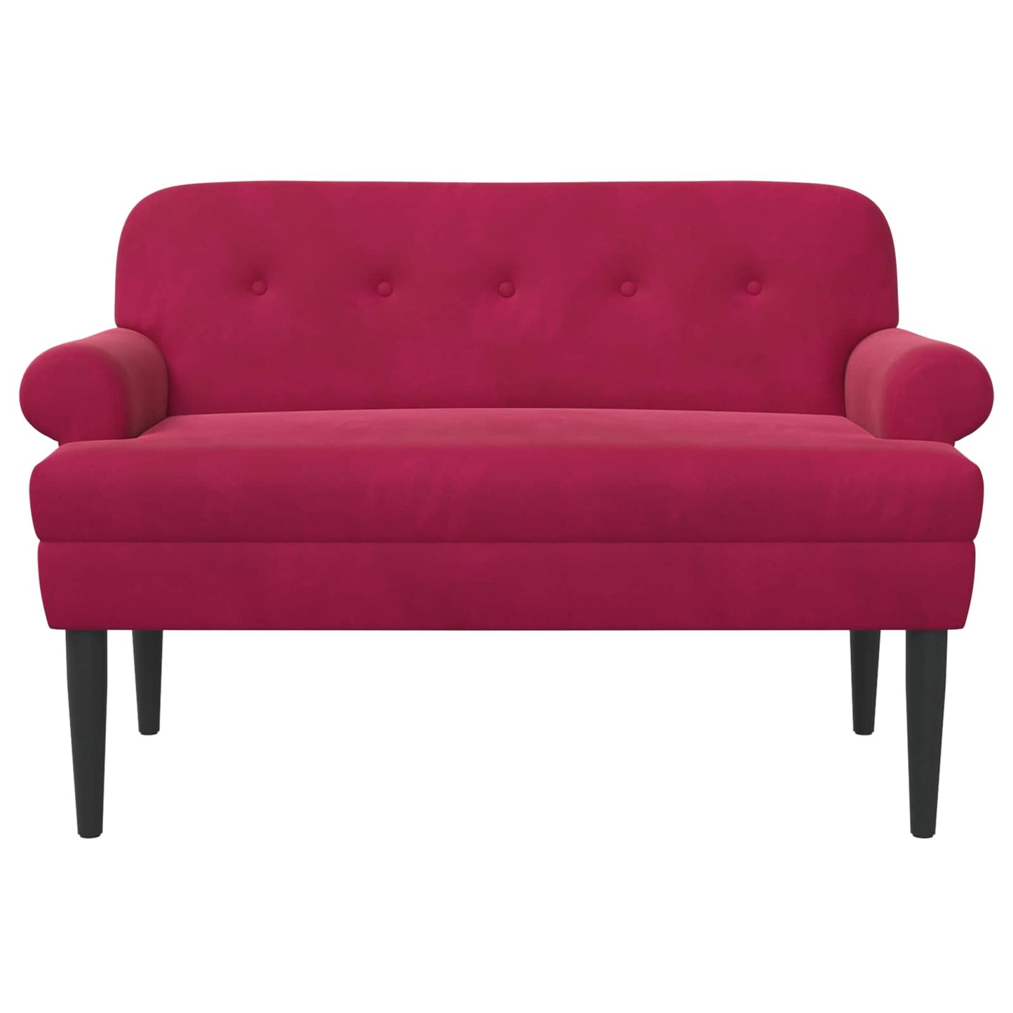Zweisitzer Mit Knopfheftung Weinrot 120 X 66 X 78 Cm Samt (V)