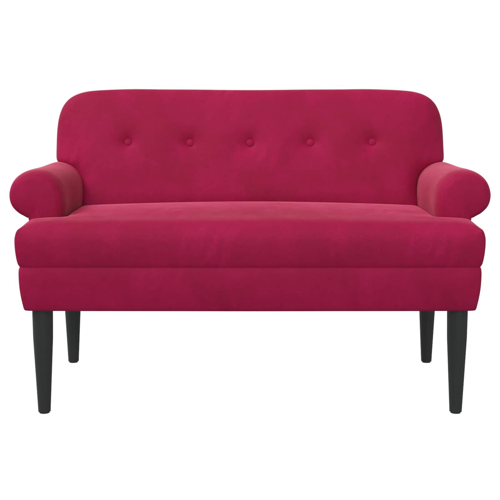 Zweisitzer Mit Knopfheftung Weinrot 120 X 66 X 78 Cm Samt (V)