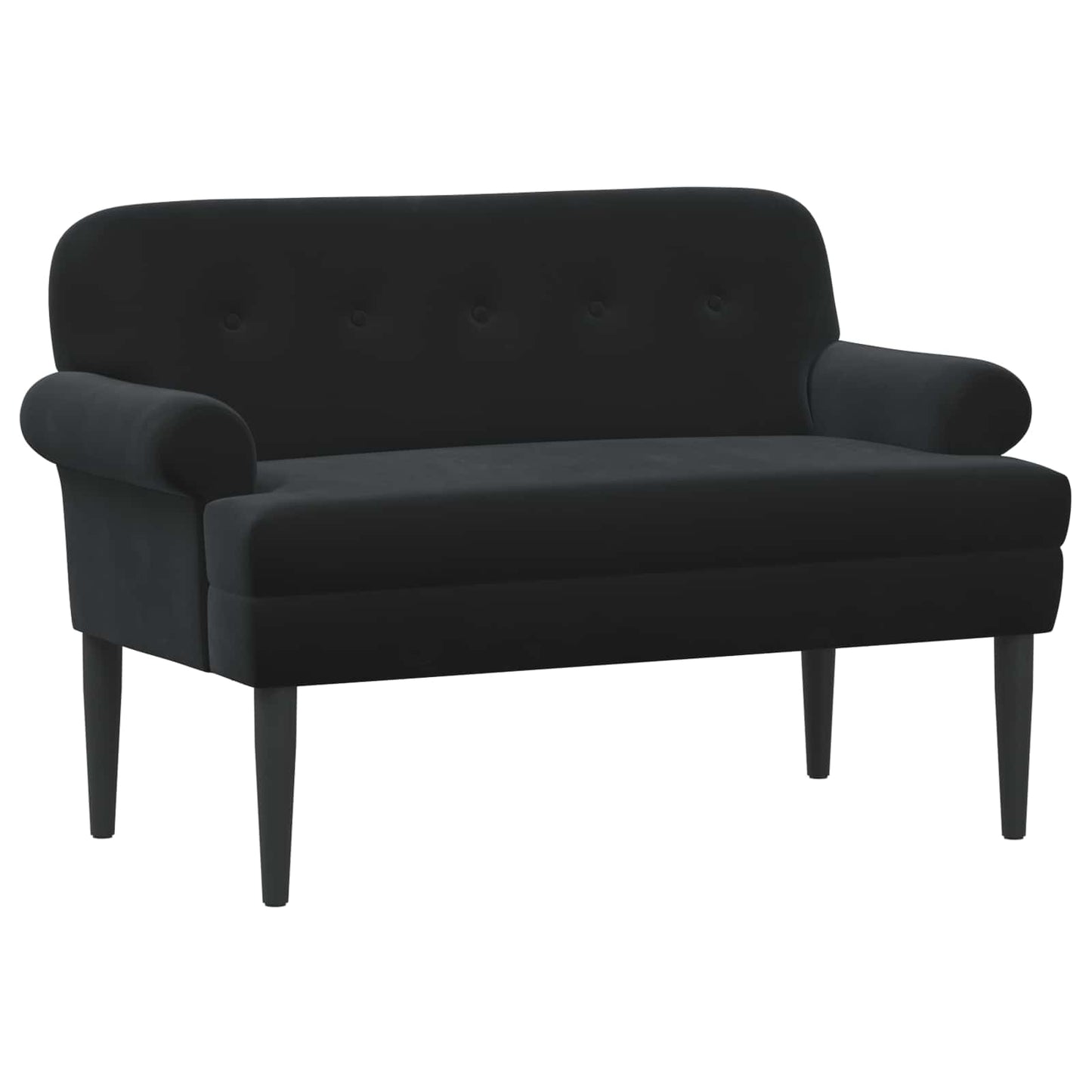 Zweisitzer Mit Knopfheftung Schwarz 120 X 66 X 78 Cm Samt (V)