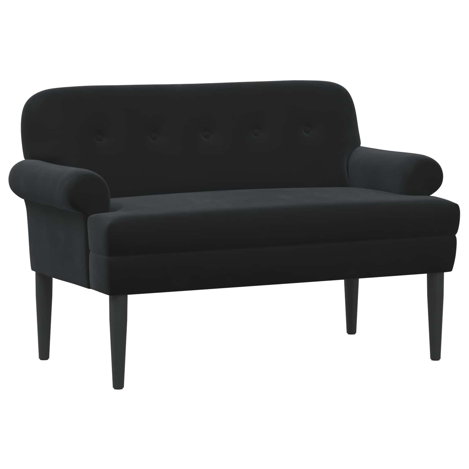 Zweisitzer Mit Knopfheftung Schwarz 120 X 66 X 78 Cm Samt (V)