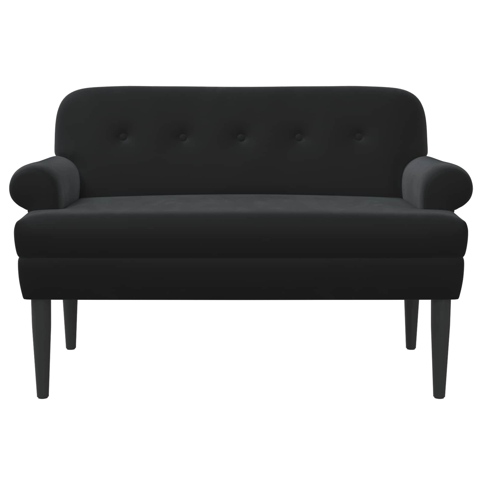 Zweisitzer Mit Knopfheftung Schwarz 120 X 66 X 78 Cm Samt (V)