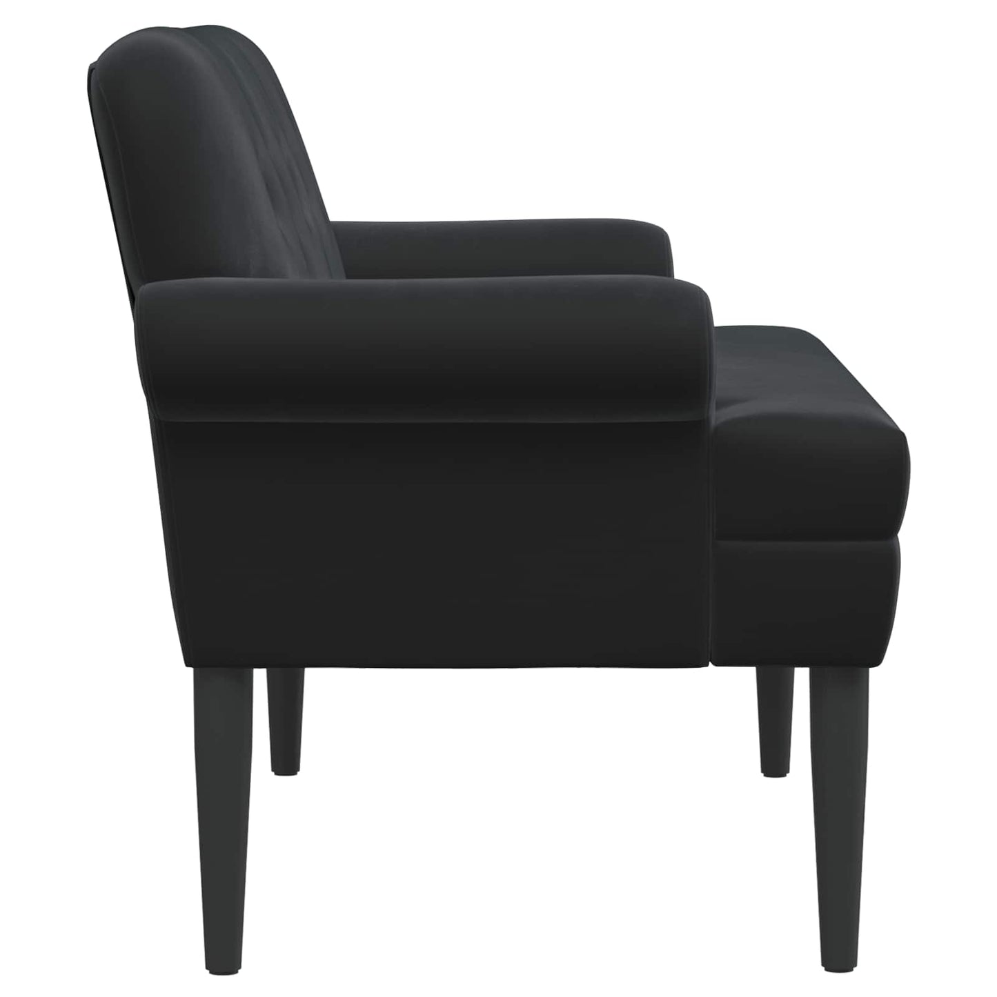 Zweisitzer Mit Knopfheftung Schwarz 120 X 66 X 78 Cm Samt (V)