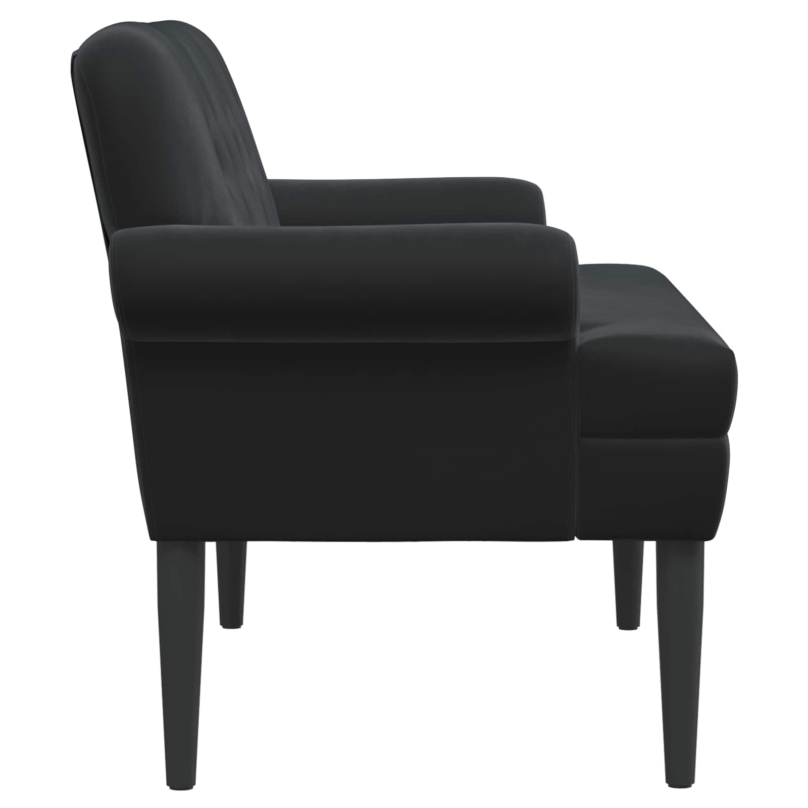 Zweisitzer Mit Knopfheftung Schwarz 120 X 66 X 78 Cm Samt (V)
