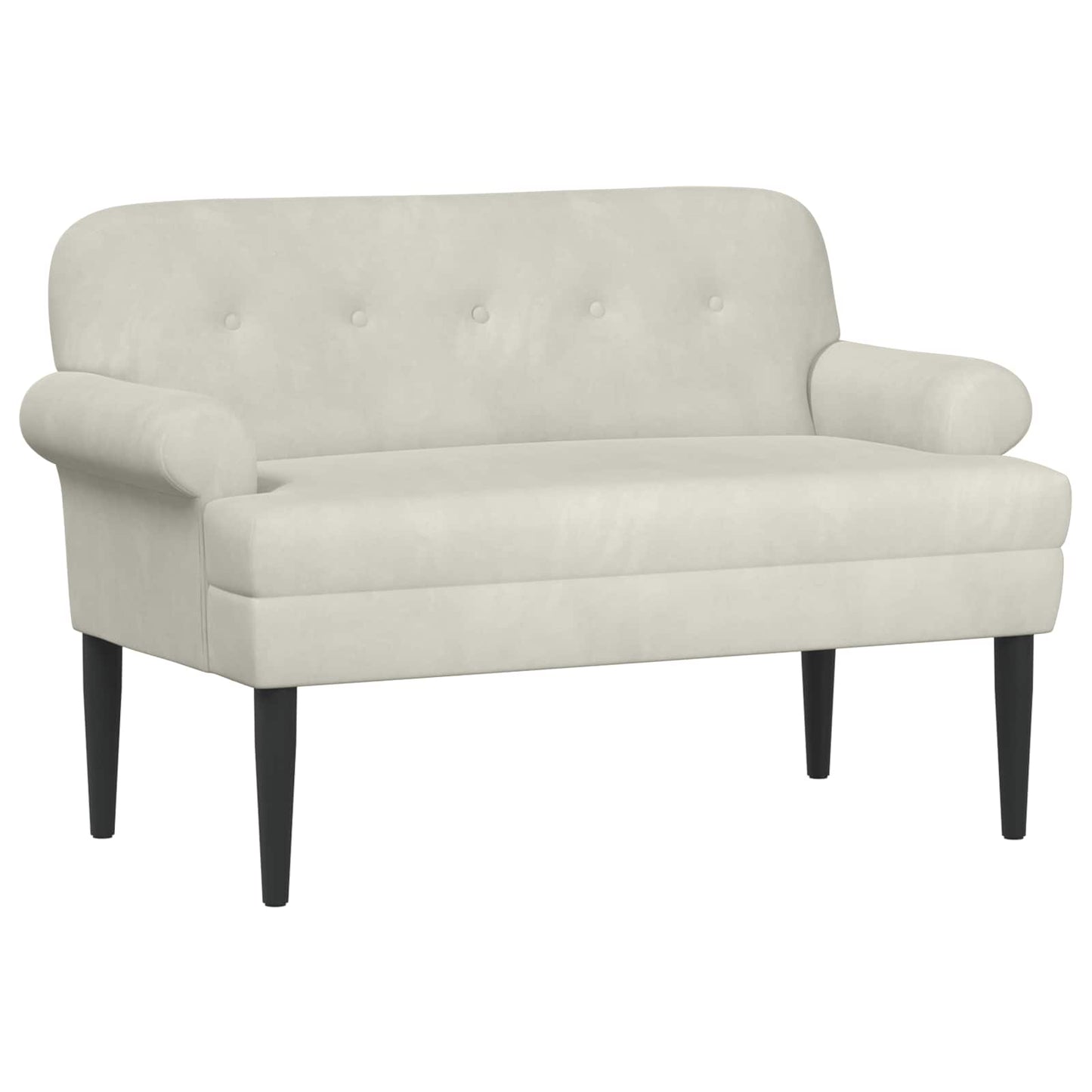 Zweisitzer Mit Knopfheftung Creme 120 X 66 X 78 Cm Samt (V)