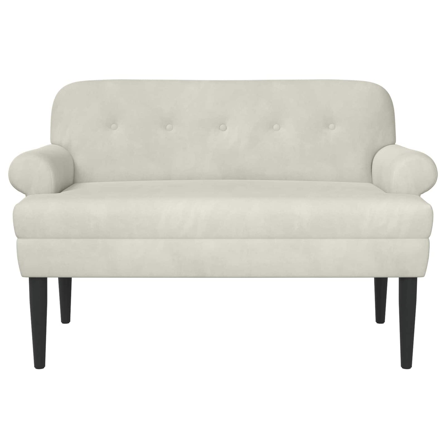Zweisitzer Mit Knopfheftung Creme 120 X 66 X 78 Cm Samt (V)