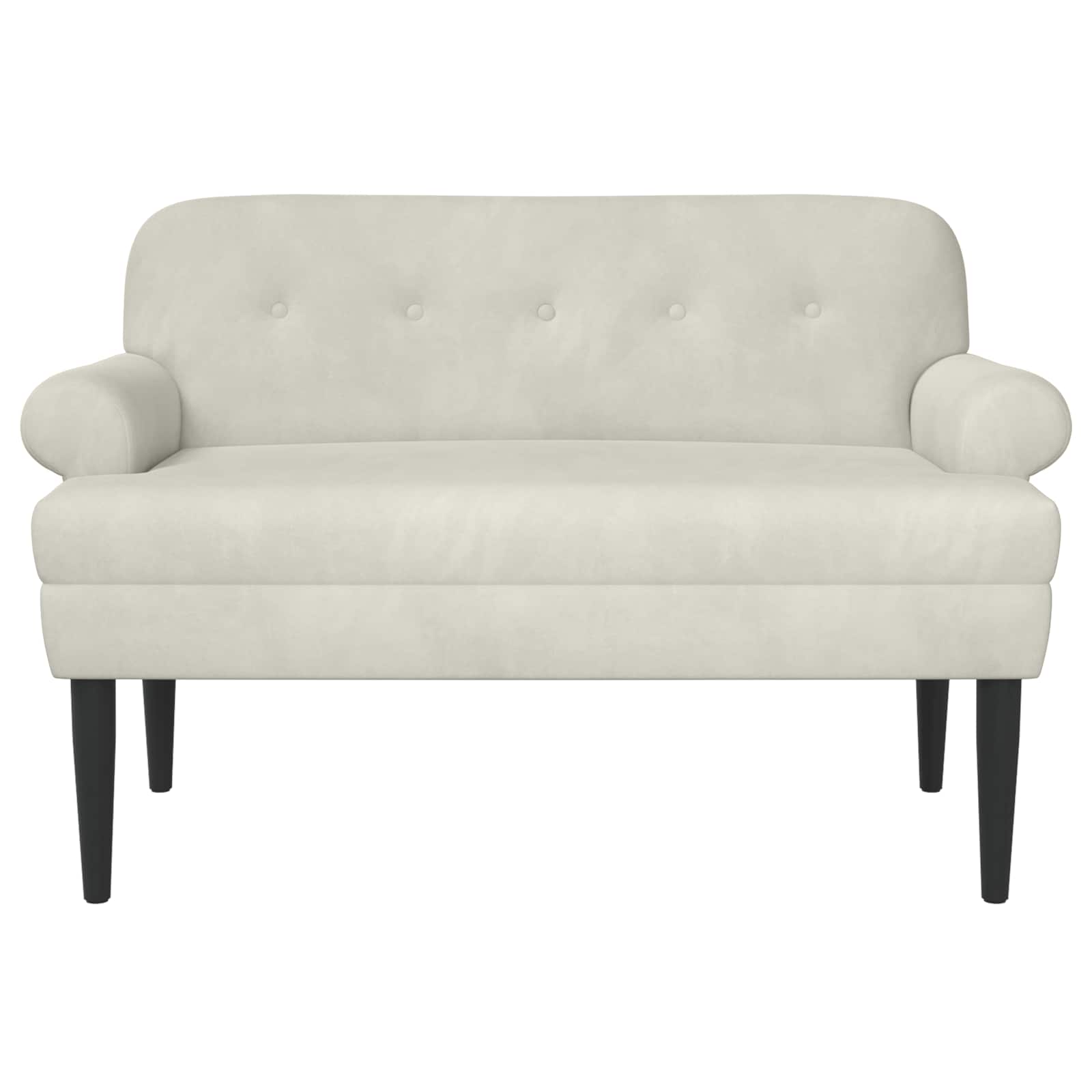 Zweisitzer Mit Knopfheftung Creme 120 X 66 X 78 Cm Samt (V)
