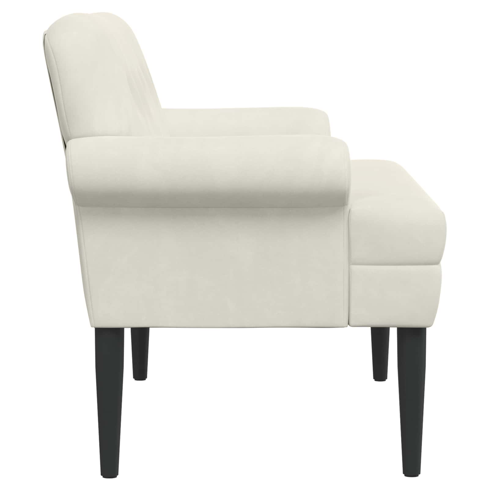 Zweisitzer Mit Knopfheftung Creme 120 X 66 X 78 Cm Samt (V)