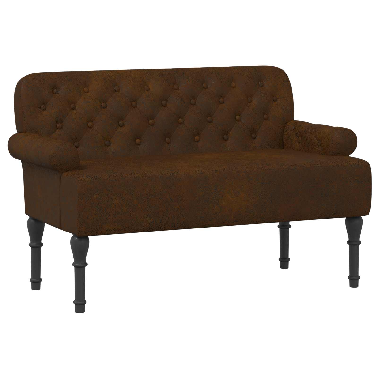 Zweisitzer Mit Knopfheftung Braun 120 X 65 X 78 Cm