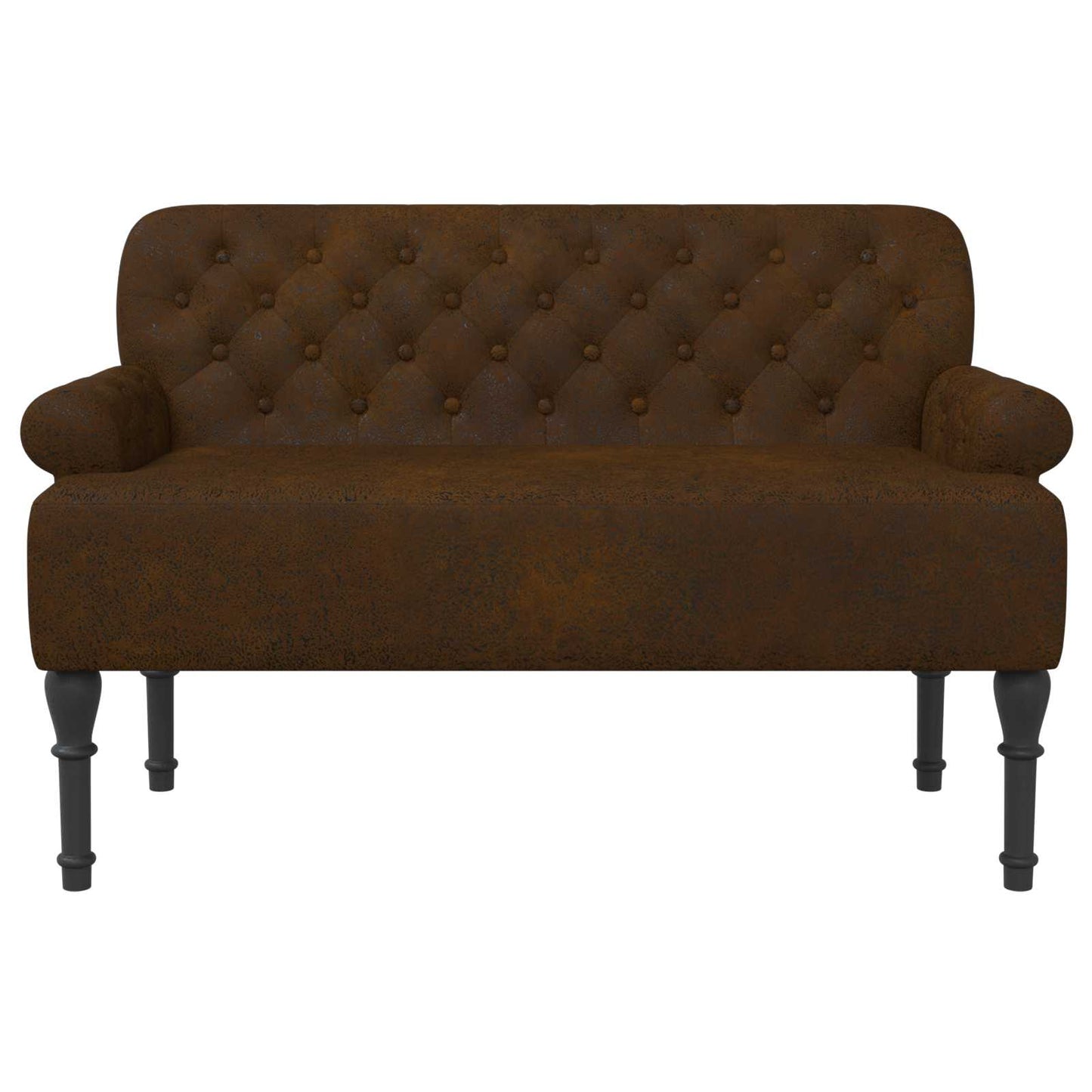 Zweisitzer Mit Knopfheftung Braun 120 X 65 X 78 Cm