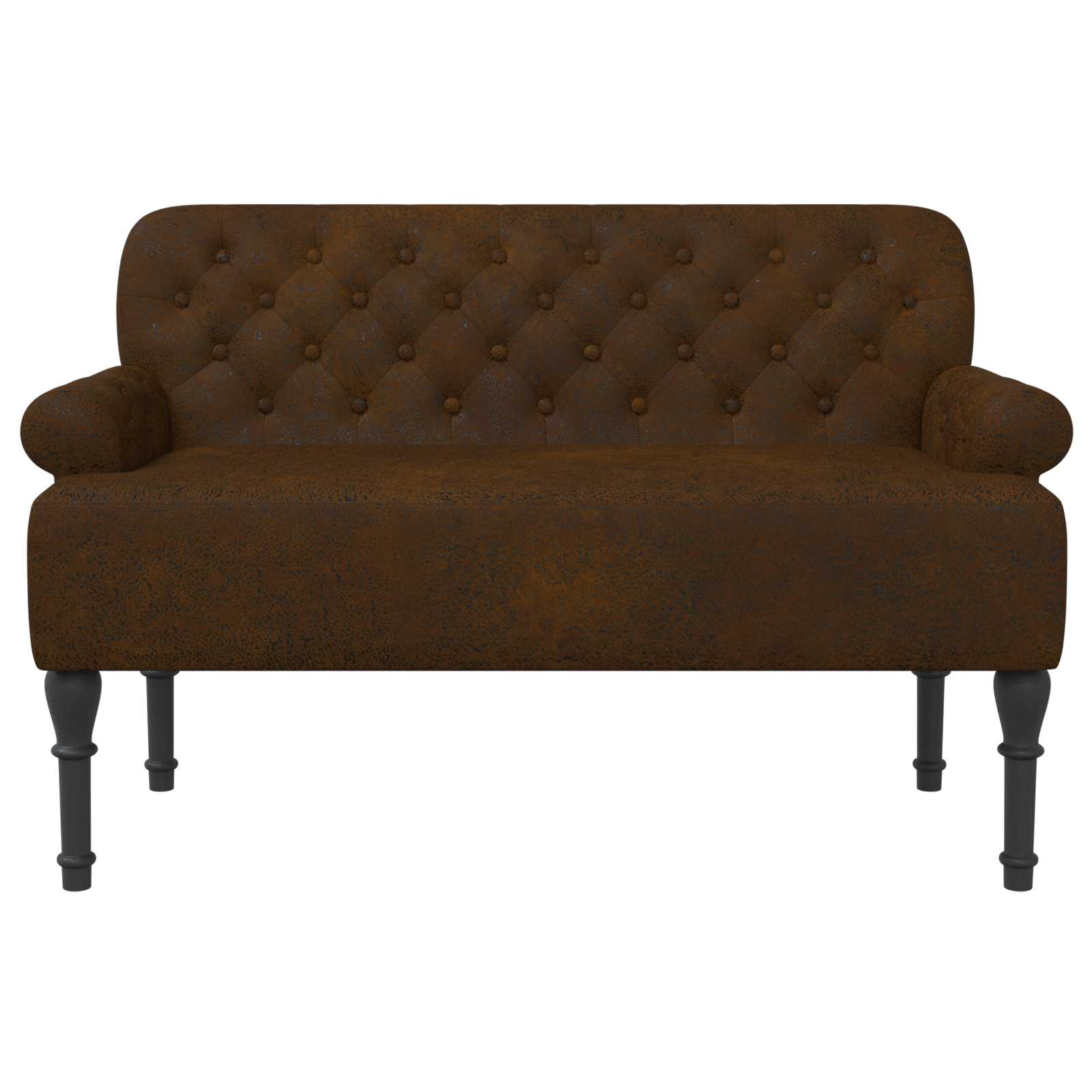 Zweisitzer Mit Knopfheftung Braun 120 X 65 X 78 Cm