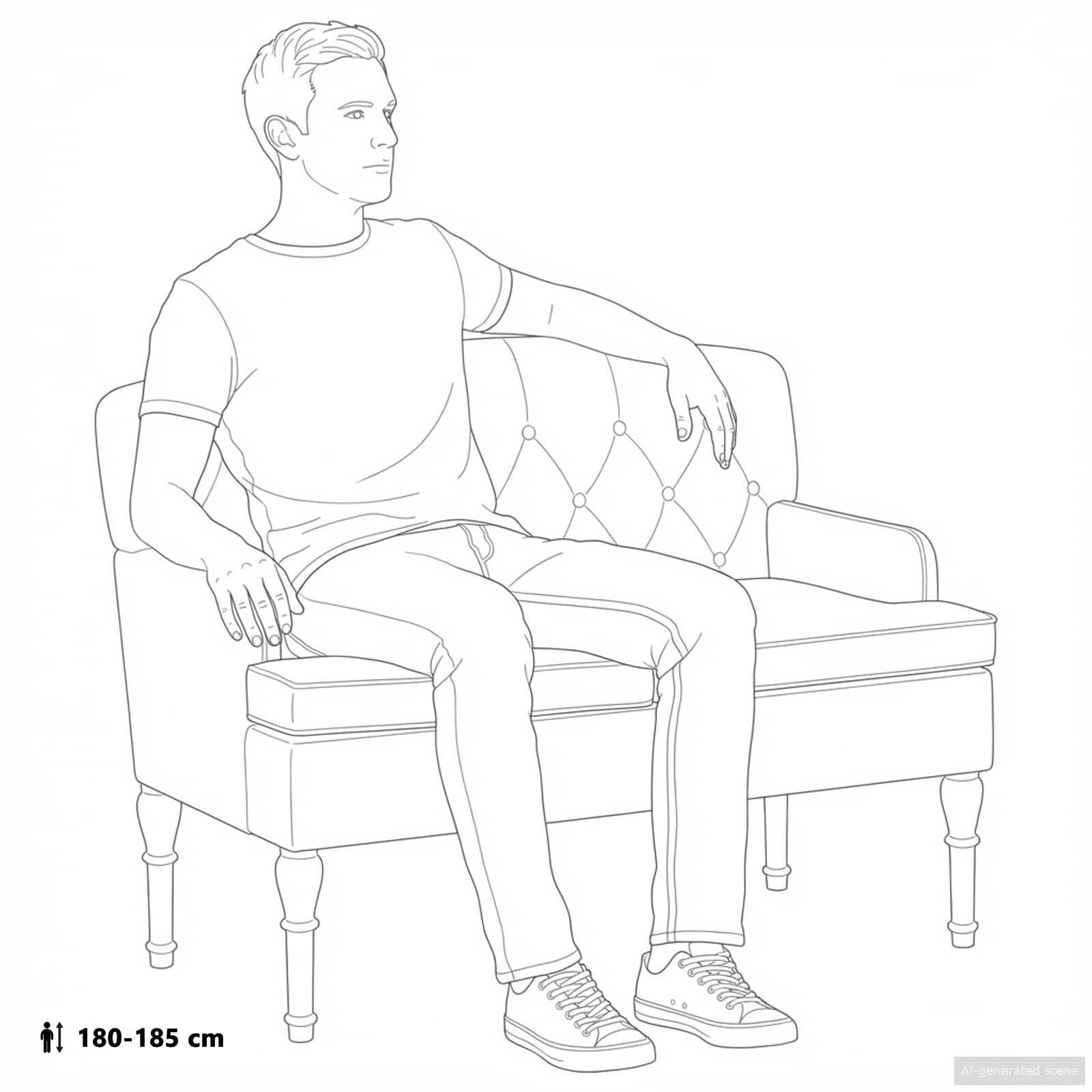 Zweisitzer Mit Knopfheftung 111 X 65 X 79 Cm Samt