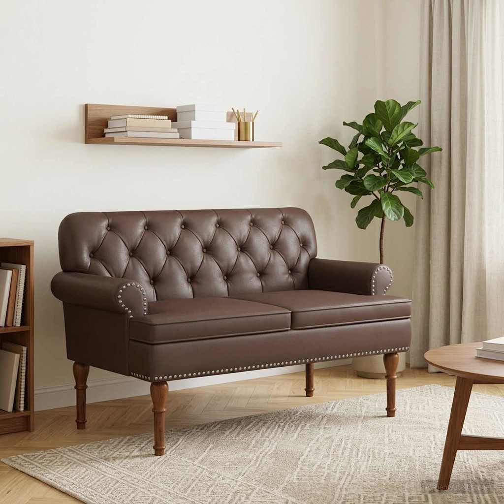 Zweisitzer Mit Knopfheftung 120 X 65 X 77 Cm Kunstleder