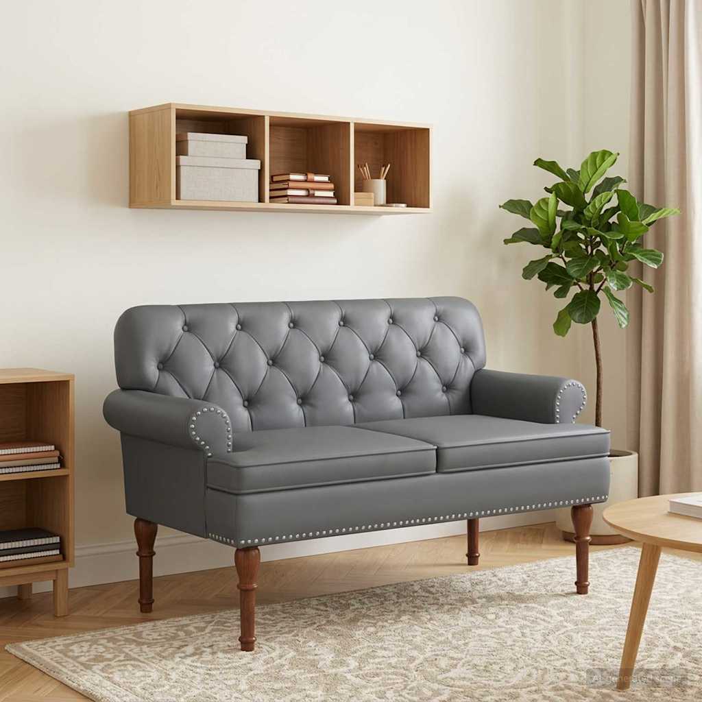 Zweisitzer Mit Knopfheftung 120 X 65 X 77 Cm Kunstleder