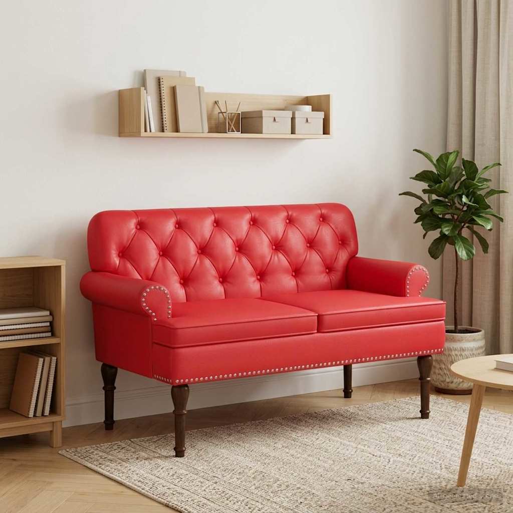 Zweisitzer Mit Knopfheftung 120 X 65 X 77 Cm Kunstleder
