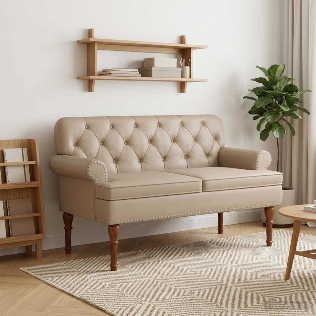 Zweisitzer Mit Knopfheftung 120 X 65 X 77 Cm Kunstleder