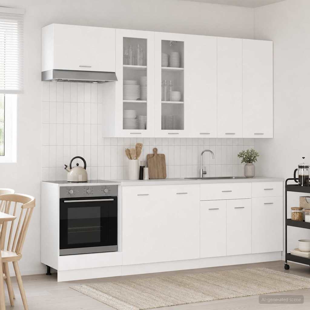 Kücheneinheit Lyon 8 Pcs Schwarze Eiche Holzwerkstoff