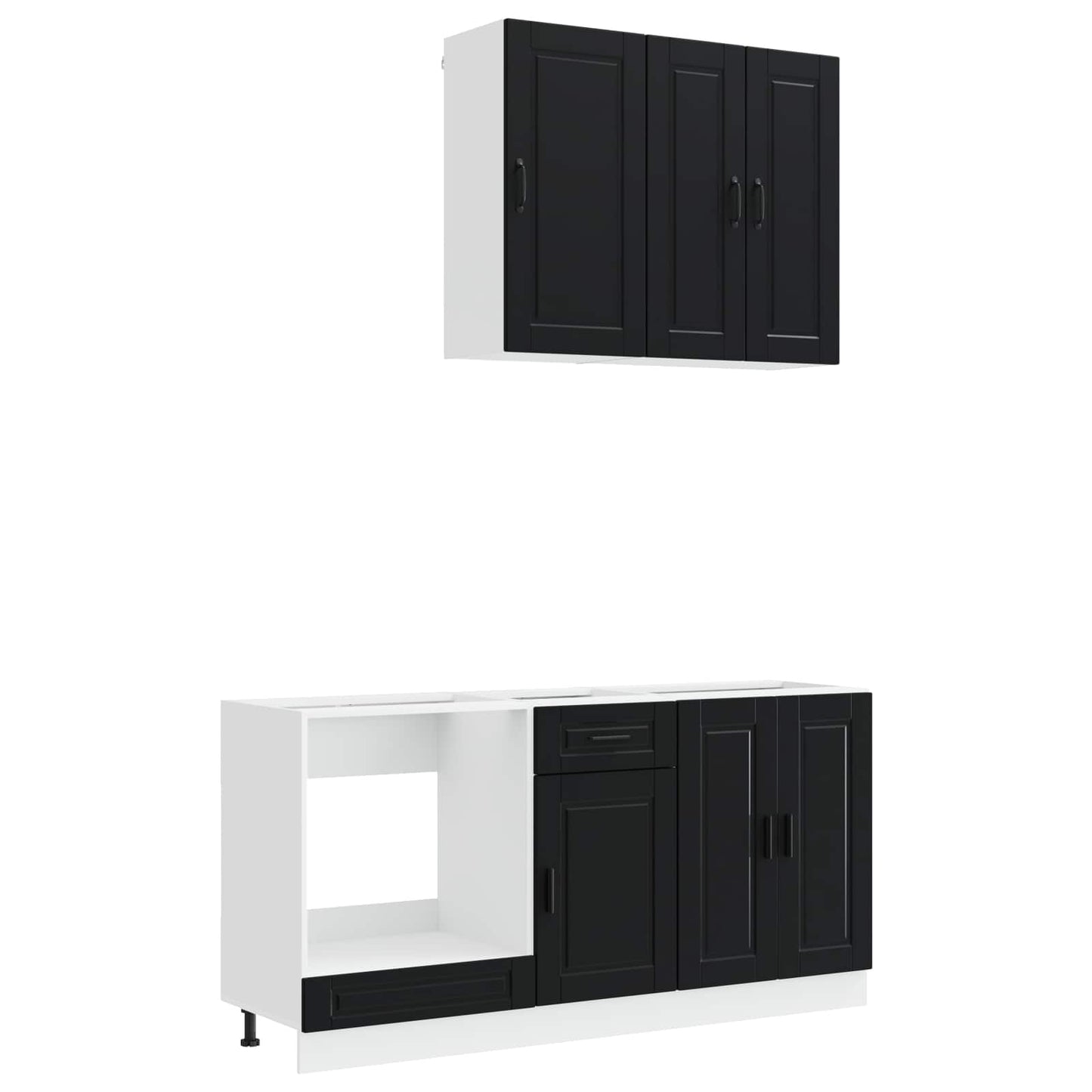 Kücheneinheit Porto 5 Pcs Schwarz Holzwerkstoff