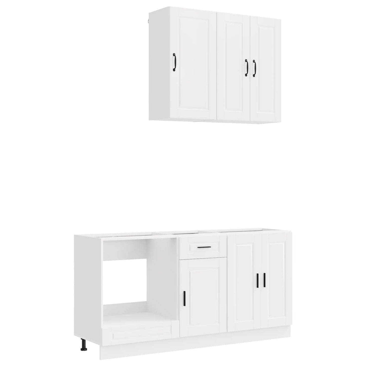 Kücheneinheit Porto 5 Pcs Hochglanz Weiß Holzwerkstoff
