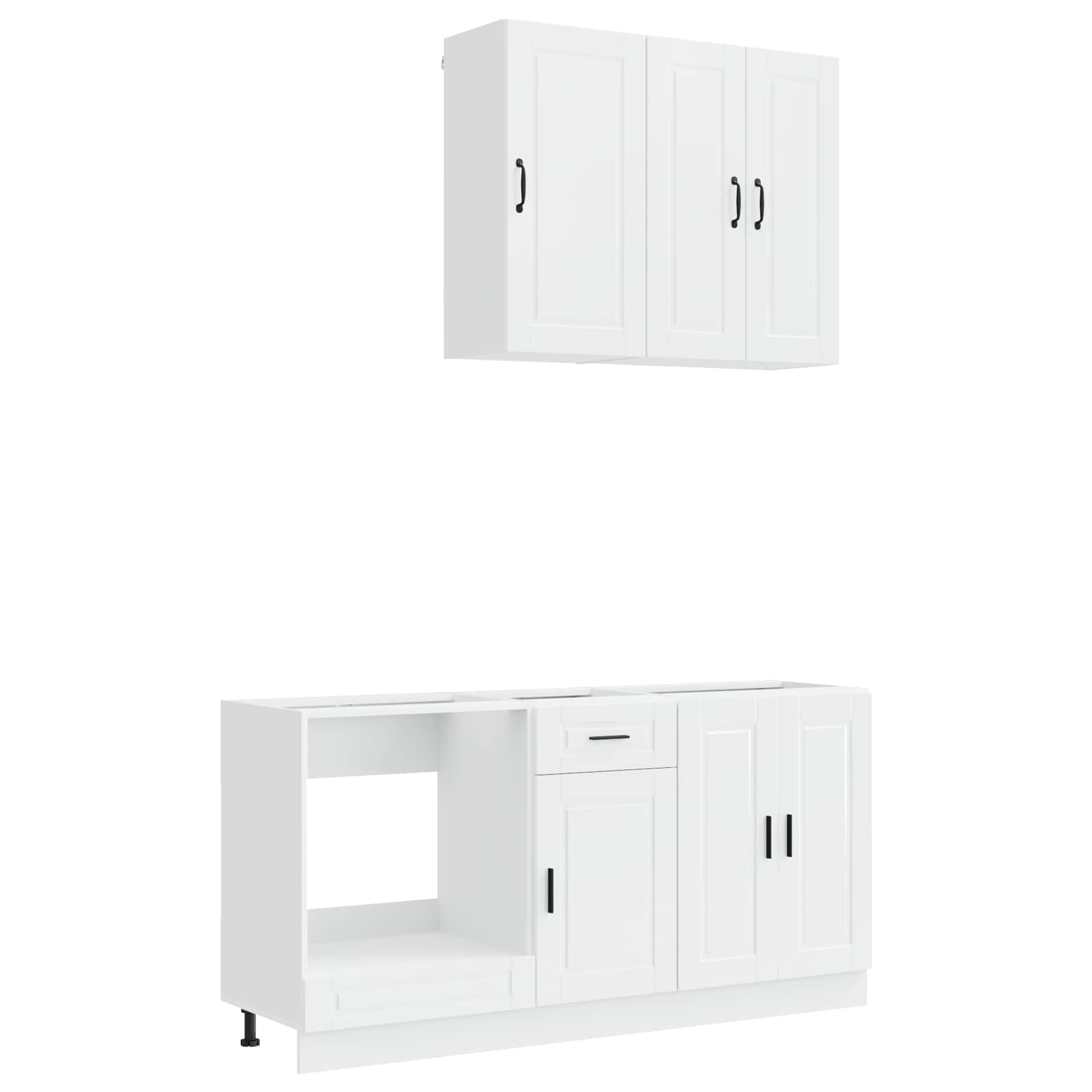 Kücheneinheit Porto 5 Pcs Hochglanz Weiß Holzwerkstoff