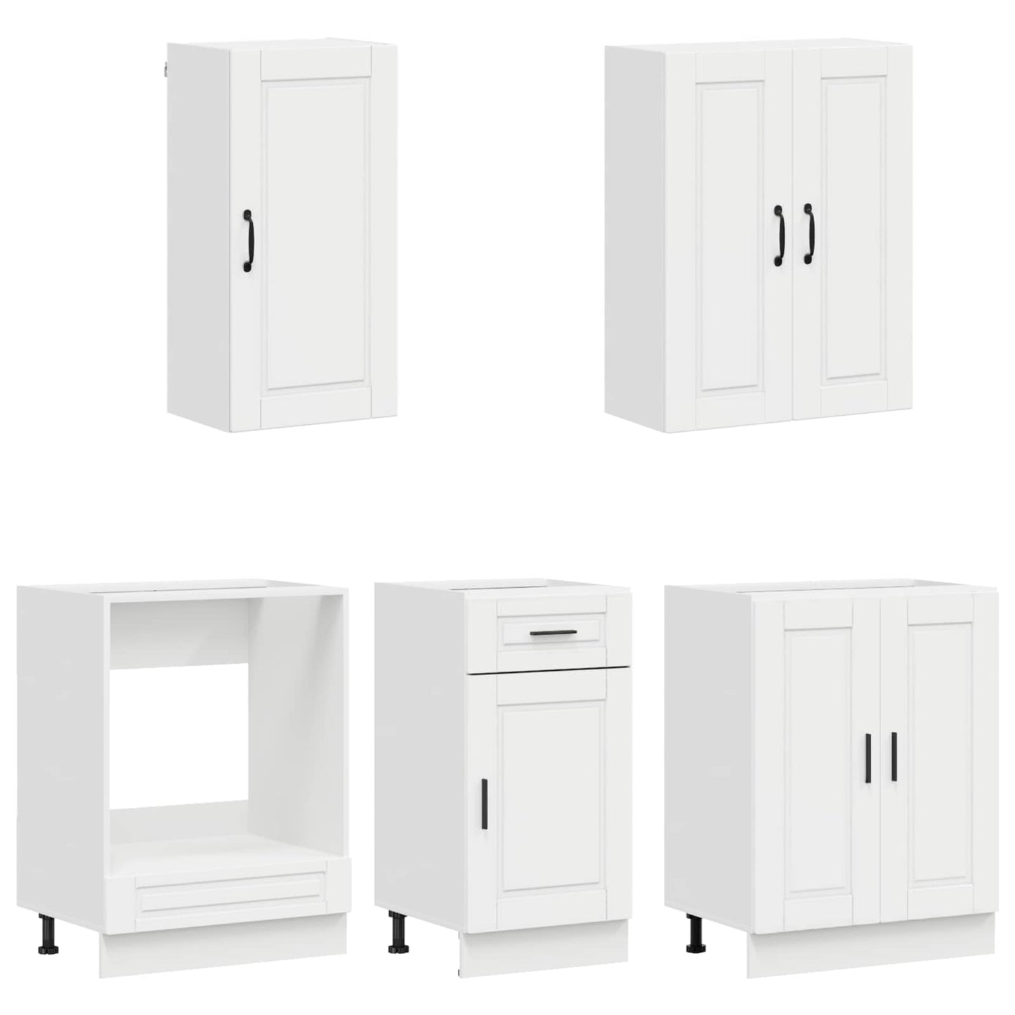 Kücheneinheit Porto 5 Pcs Hochglanz Weiß Holzwerkstoff