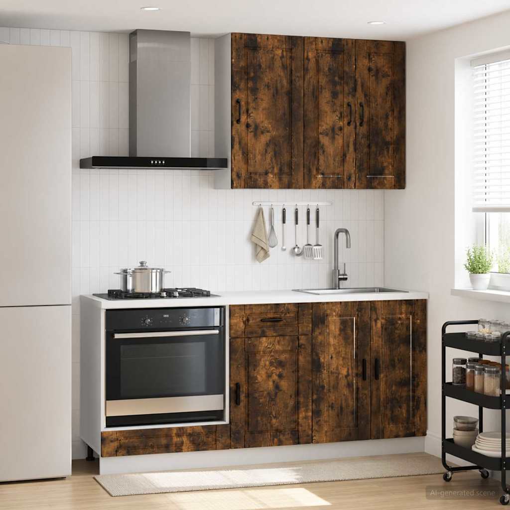 Kücheneinheit Porto 5 Pcs Geräucherte Eiche Holzwerkstoff