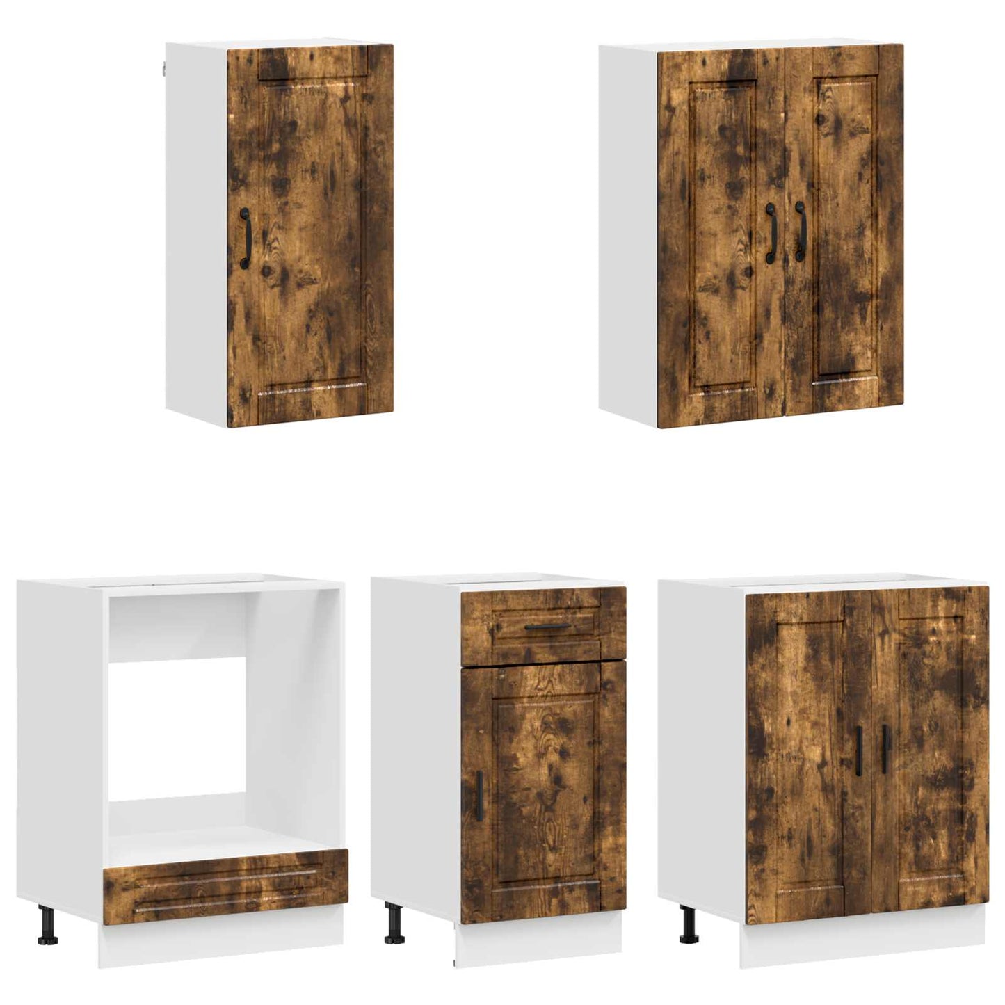Kücheneinheit Porto 5 Pcs Geräucherte Eiche Holzwerkstoff