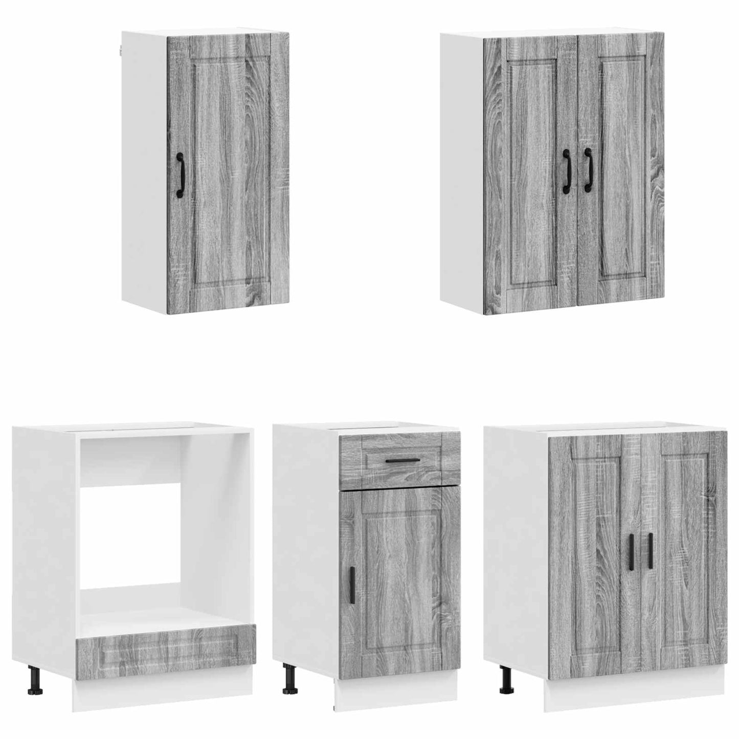 Kücheneinheit Porto 5 Pcs Grau Sonoma Holzwerkstoff