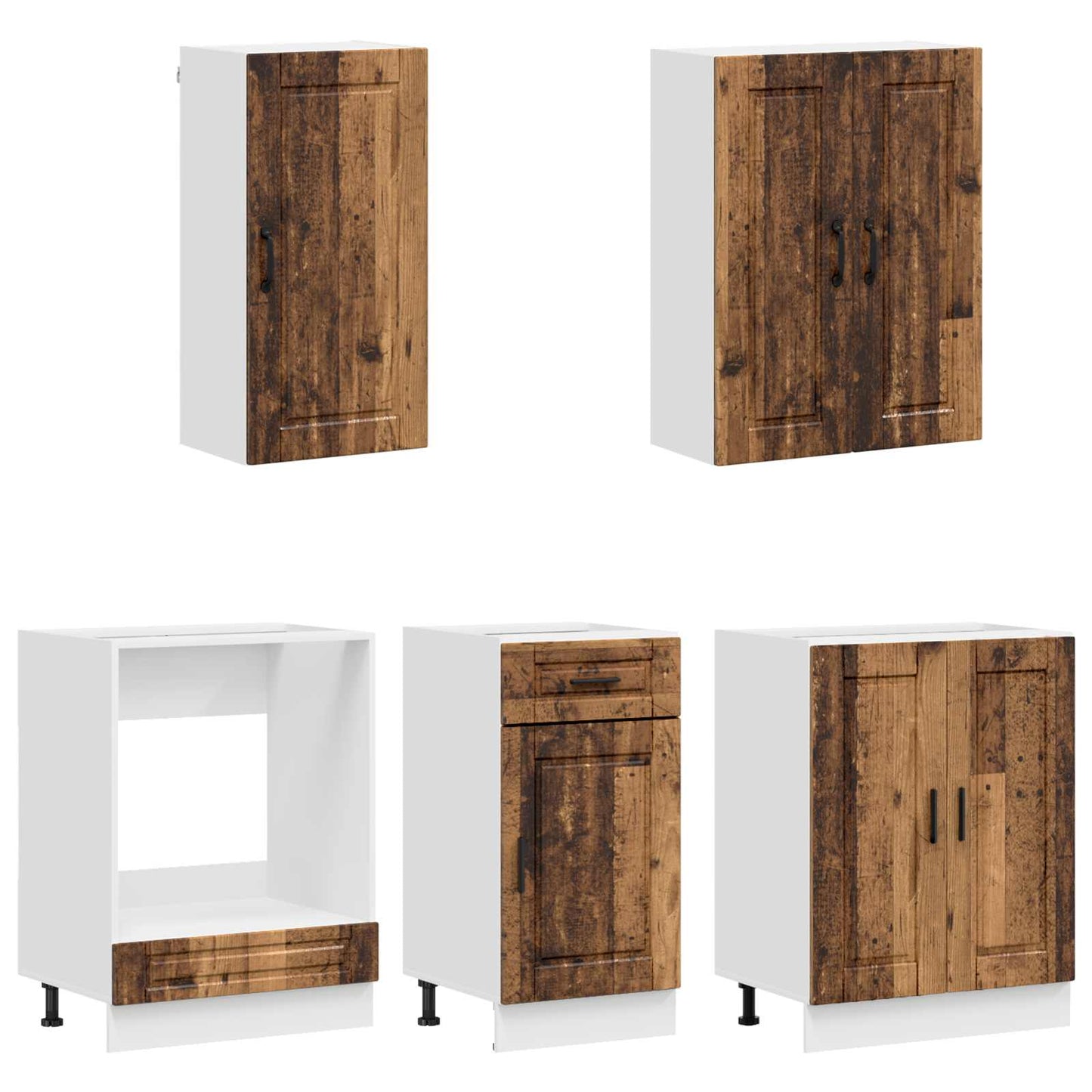 Kücheneinheit Porto 5 Pcs Altholz Holzwerkstoff