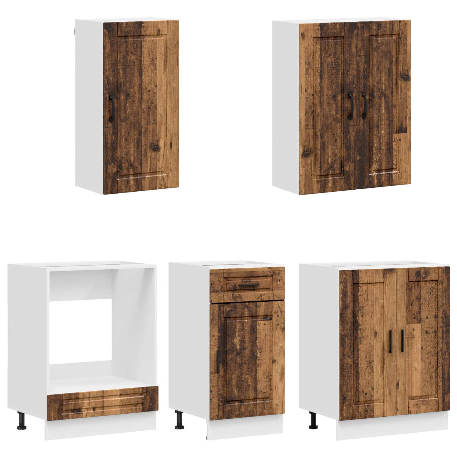 Kücheneinheit Porto 5 Pcs Altholz Holzwerkstoff